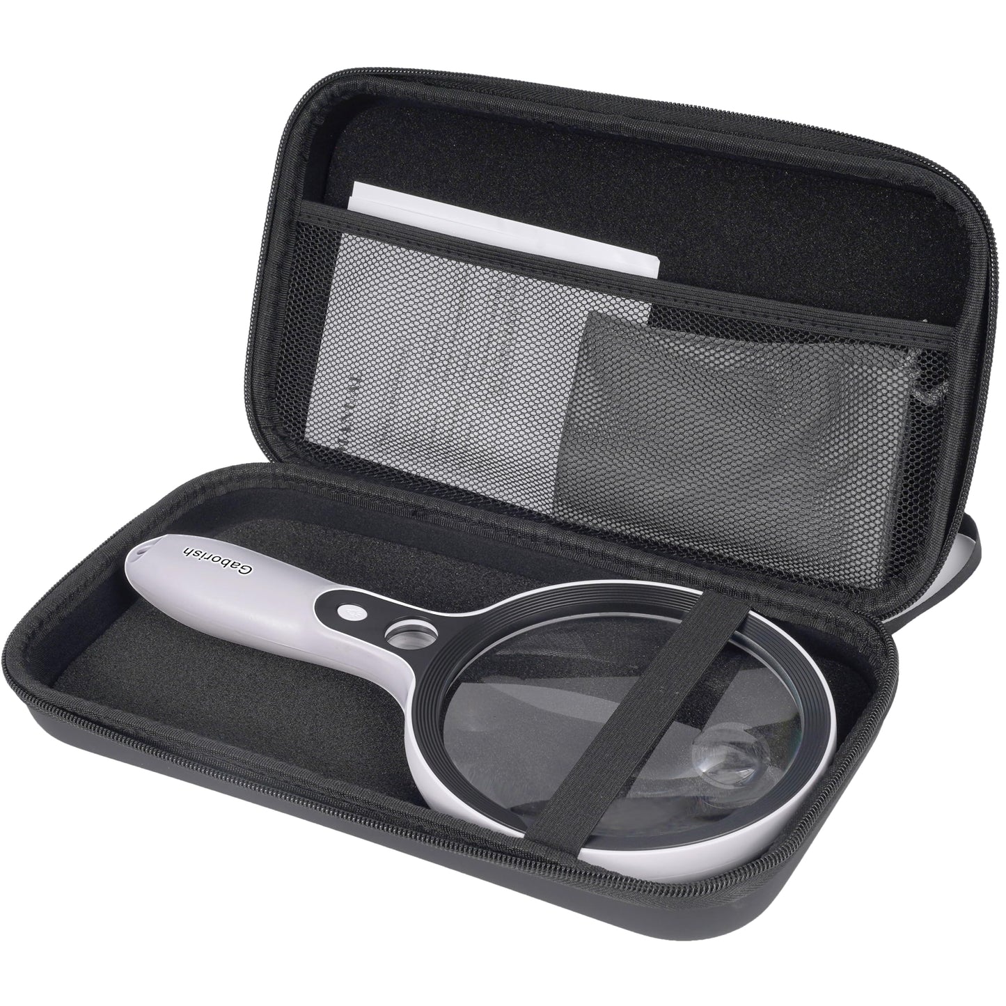 Large magnifying glass with 37 LED light and storage case, 10X 20X 45X reading magnifier handheld magnifier with 3 light modes, storage pouch, cleaning cloth for seniors, reading coins, inspection, hobbies.