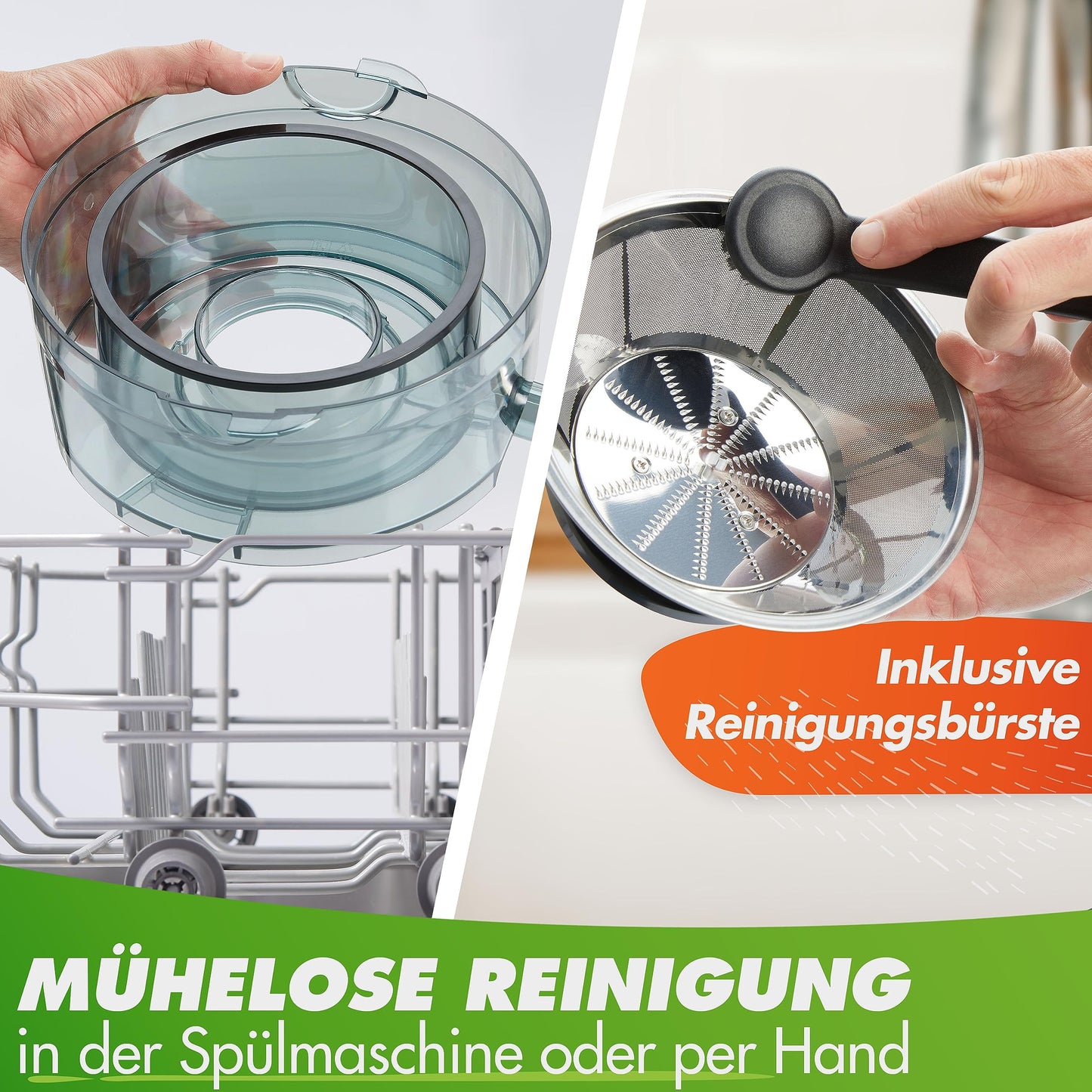 Nutrilovers *award winner* QUICK-JUICER Juicer Stainless Steel for Fruits and Vegetables I XXL chute for juicing whole fruits, 800W, 2 speeds, BPA-free incl. drinking bottle + recipe book & app