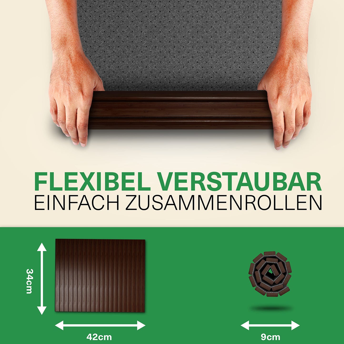 Green'n'Modern sofa tray holder - Bamboo wood drink holder armrest | Couch tray flexible as sofa butler | Shelf | Armrest tray (Brown)