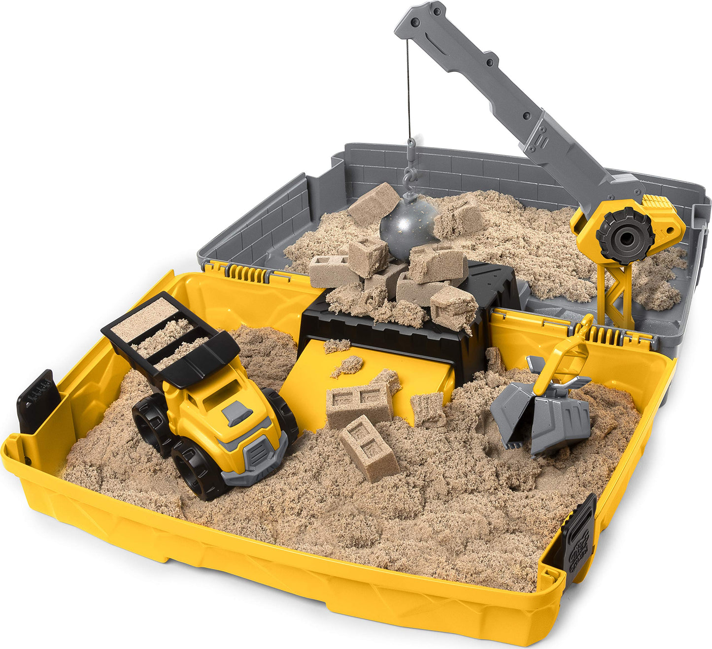 Kinetic Sand Construction Kit with 907 g Kinetic Sand & 907 g Bag of magical Indoor Play Sand natural brown