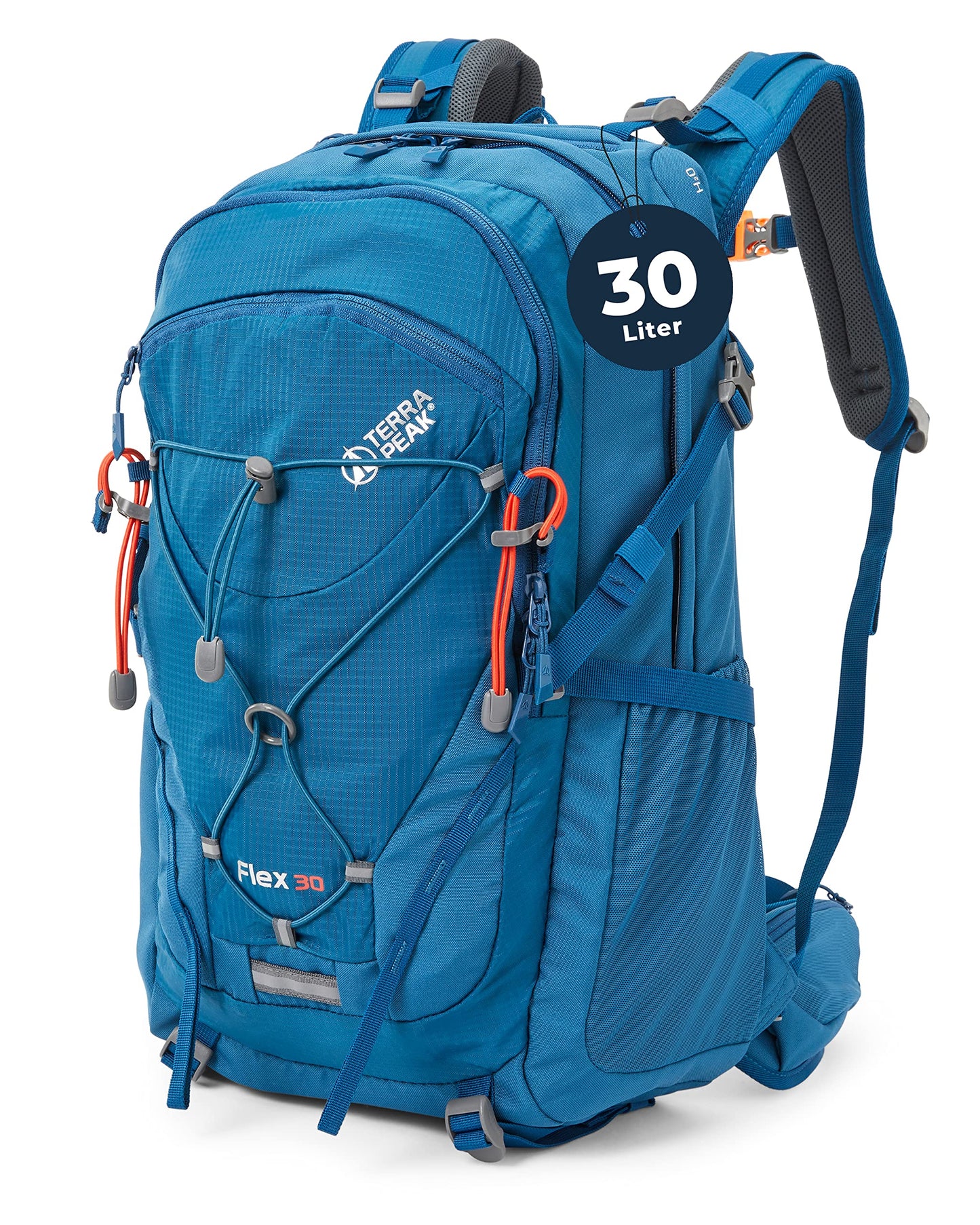 Terra Peak hiking backpack 30L men women adults blue small - Outdoor bike backpack touring backpack - Waterproof daypack ski backpack - Survival hiking backpacks easy to carry Flex 30