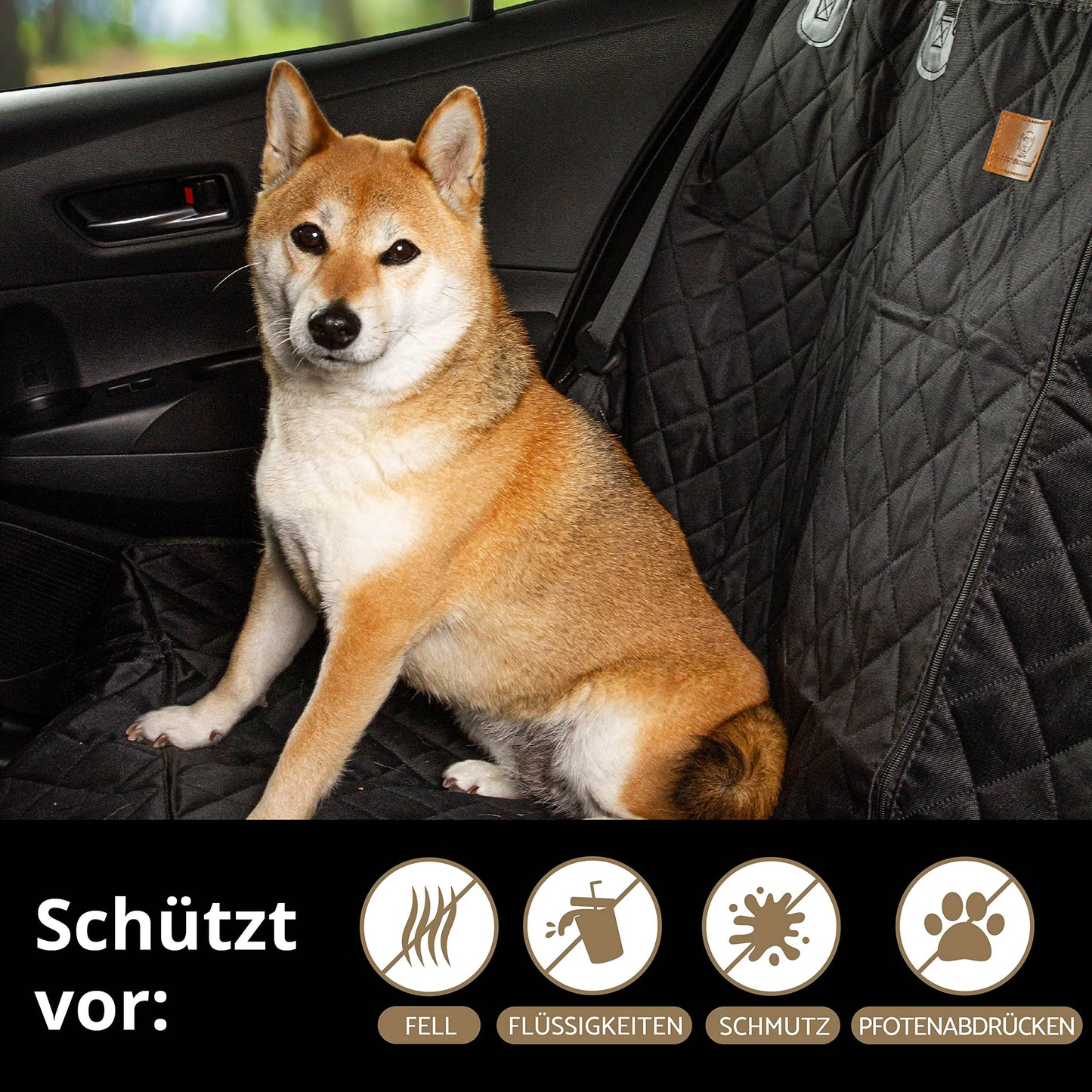AMZPET ISOFIX Dog Car Seat Cover - Waterproof, Scratch-resistant, Non-slip, Washable (133 x 56 cm)