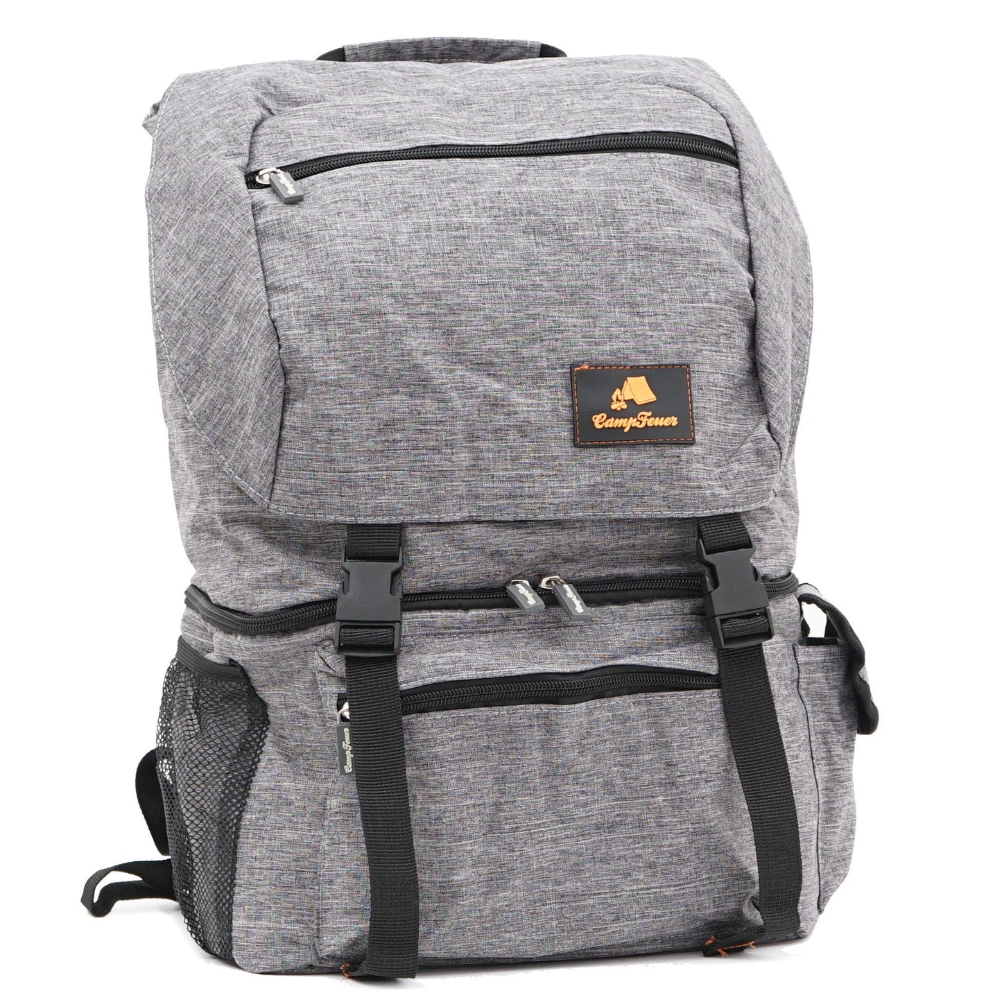 Campfire backpack with cooler compartment | grey | 20 liters insulated bag for BBQ, camping, beach, and outdoor activities | lunch bag for work and school | picnic bag, cooler bag, cool bag