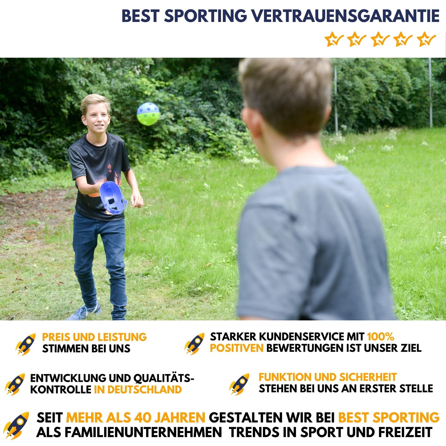 BEST SPORTING Twistball Set Edition 2022 - 5-piece set including 2 Twistball rackets - Swingball - Circletennis (Edition 2022)
