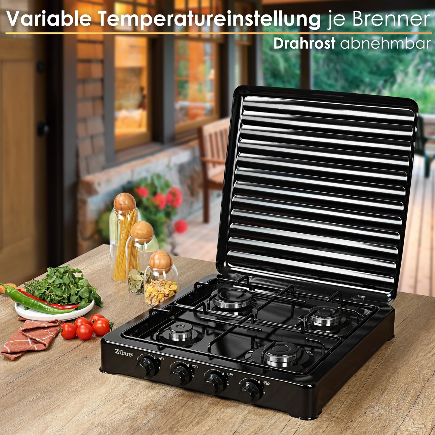 4-burner gas stove | camping cooker | stove | 30/50 mbar | propane gas | cooktop | gas stove | camping cooker