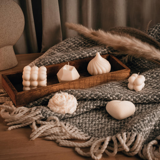 Roundwork® 6x candle molds for pouring - Candle Making Kit - perfect for wax or soap - DIY for pouring yourself - Premium heart and rose shape - Bubble candle - Silicone molds