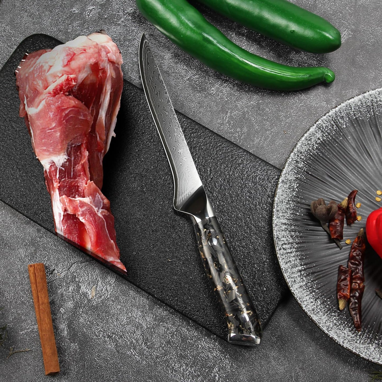 Home Safety Damascus Boning Knife - Damascus Fillet Knife I Extra Sharp 5.7" Blade Made of 67 Layers VG-10 Damascus Steel I Hand-Forged Fish Knife, Gift Box