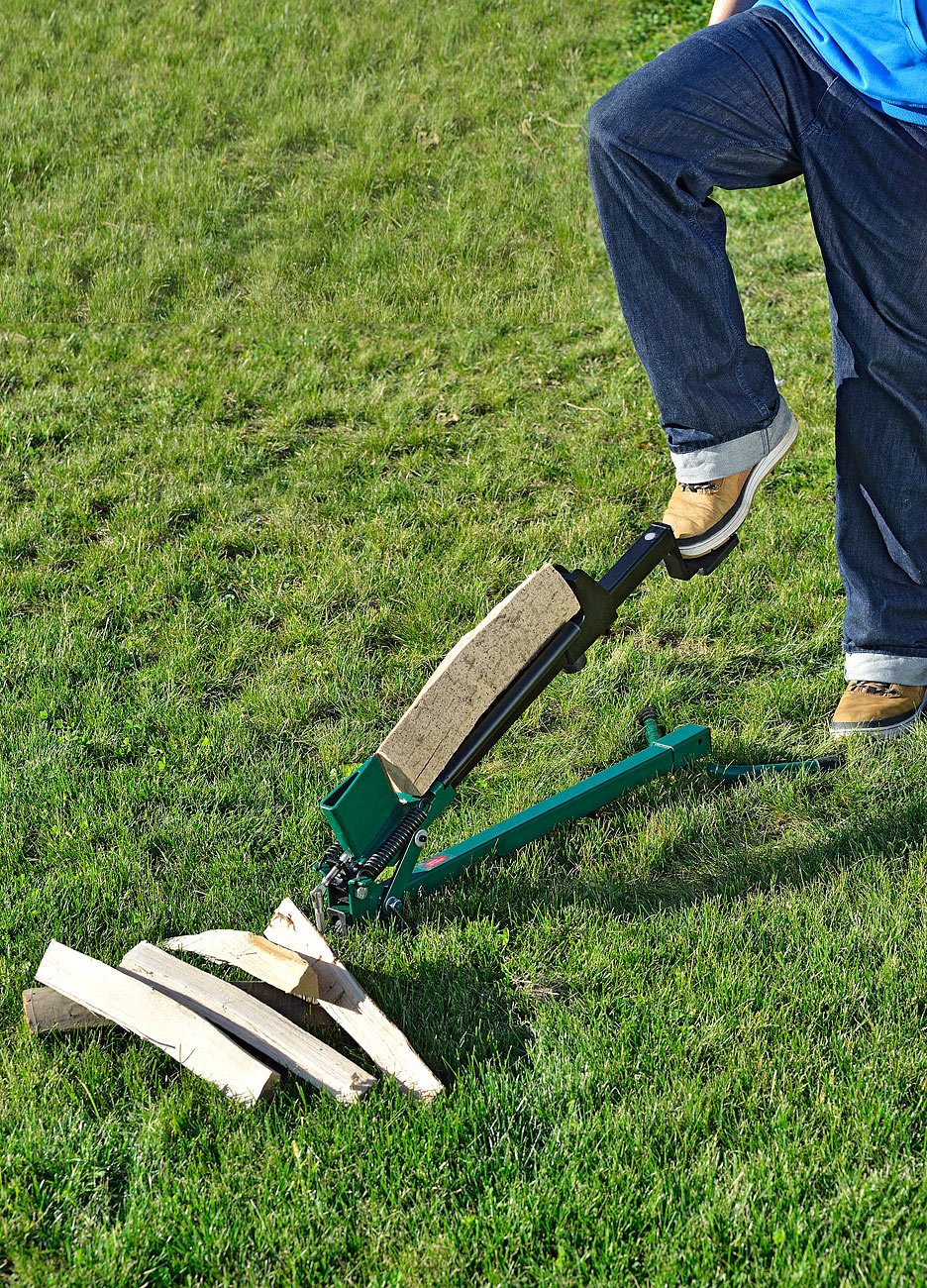 AGT Splitter: Manual steel-wood splitter with foot operation, 1.2 tons of splitting force (mechanical wood splitter, foot-operated wood splitter, foot operation)