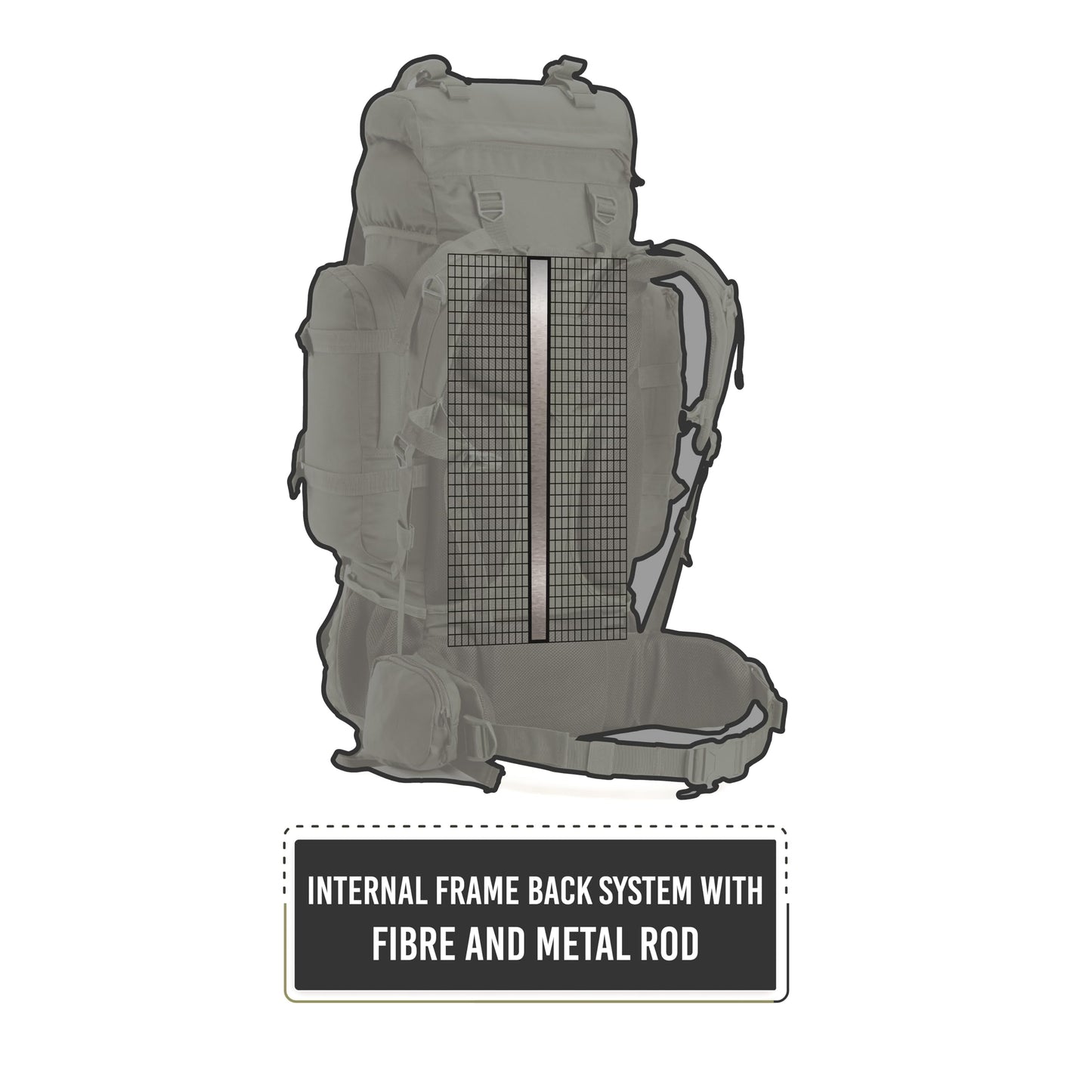 Tripole backpack Colonel 95 liters with detachable daypack - hiking, trekking, traveling, camping, waterproof, with breathable back panel, black.