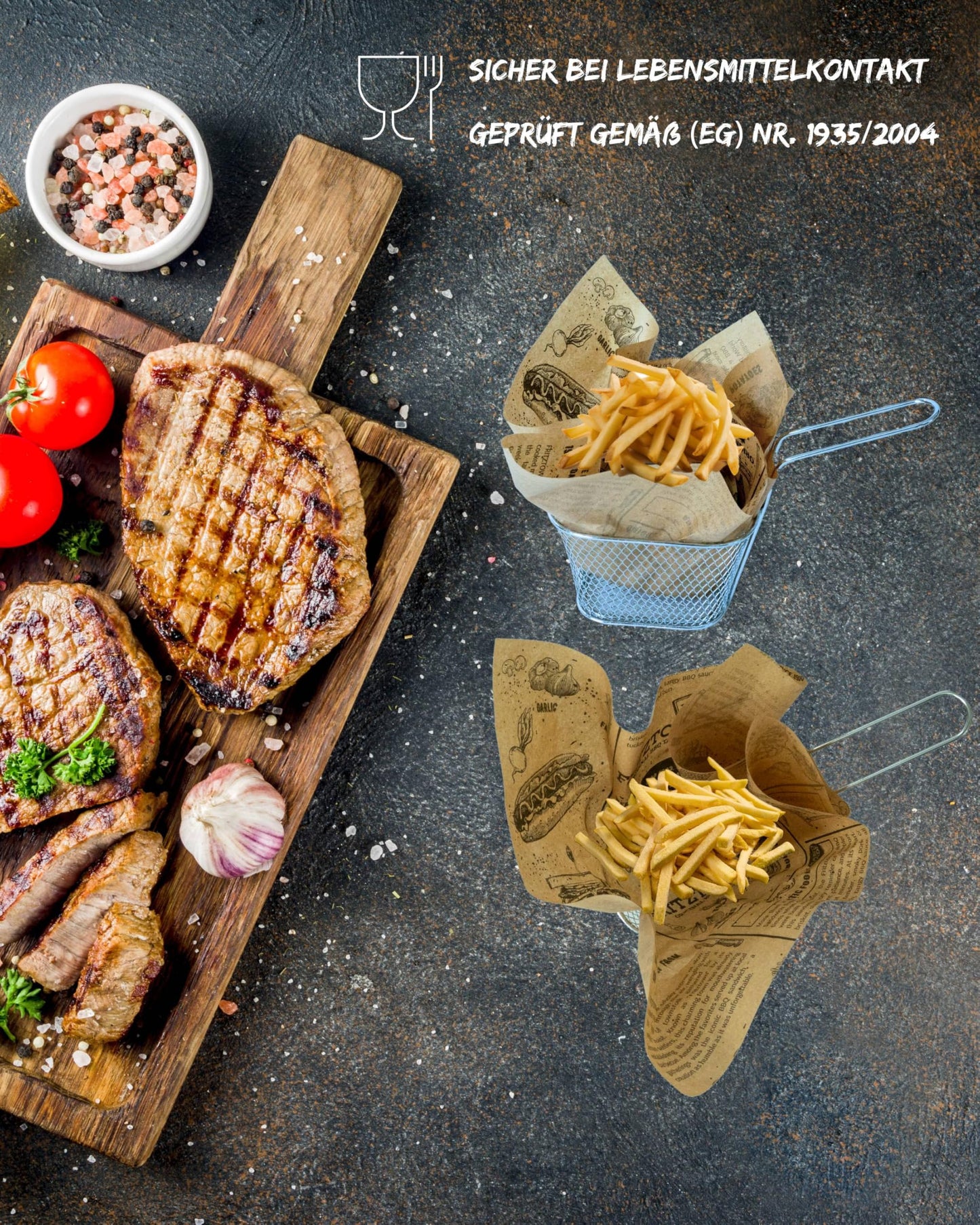 FRITZTOWN Deli Paper | Uncoated wrapping paper for burgers, sandwiches & BBQ | Grease-resistant food paper | Perfect for street food & delicacies (25x25 cm, 1000 sheets)