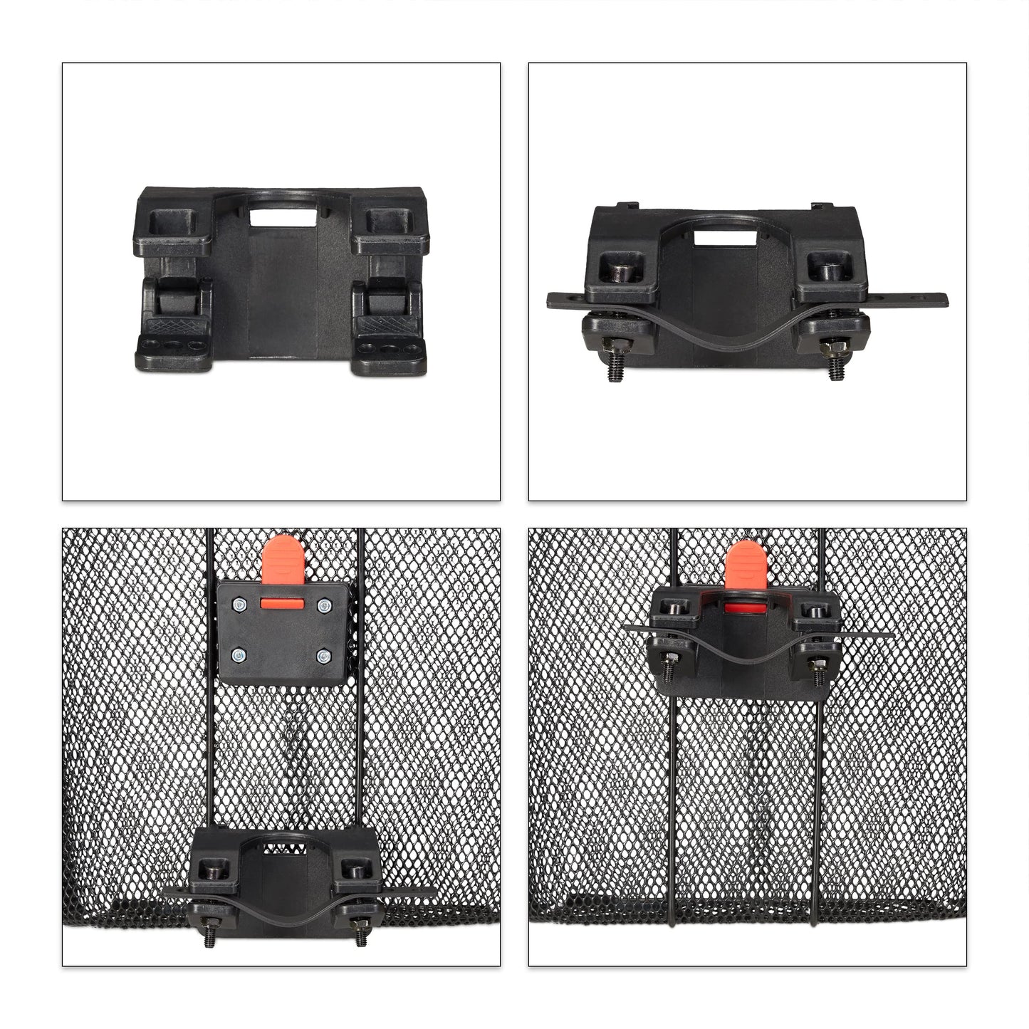 3 x front bike basket, removable, with click system, metal handlebar basket, tightly woven, dimensions 27x34.5x26cm, black