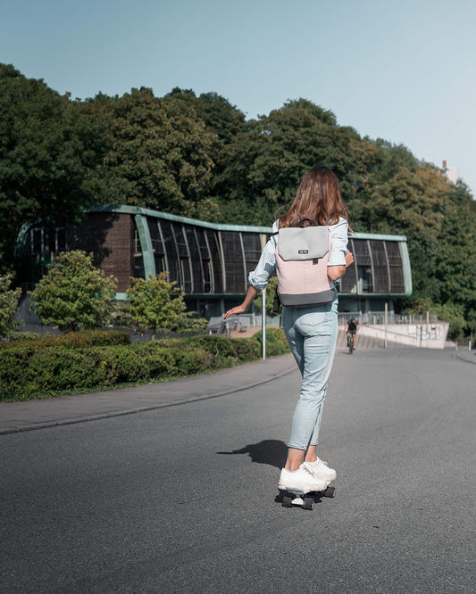 Ela Mo Women's Backpack - Stylish and well thought out daypack - Laptop backpacks for women - Anti-theft bag for school, college, business (Rose on Rocks)