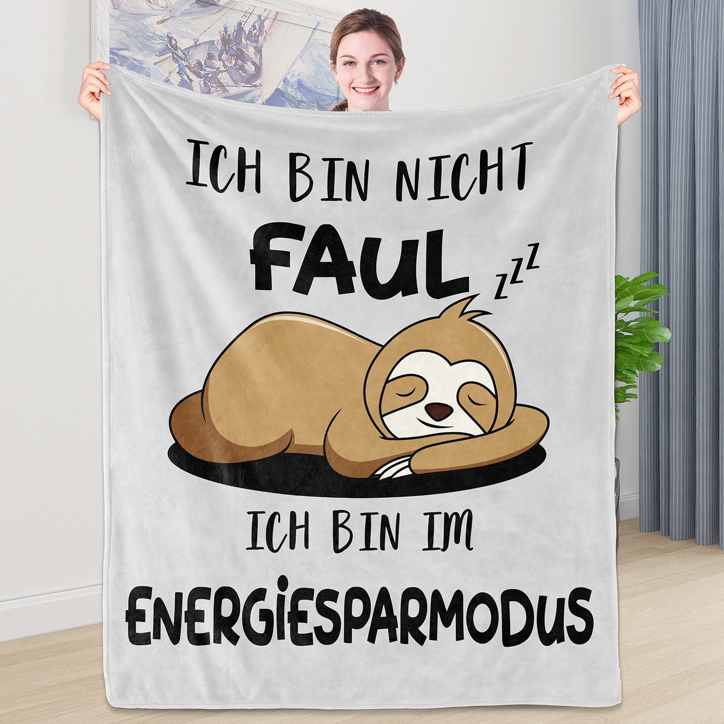 Shopwhile Sloth Gift Funny gifts for women and men Sloth blanket 130x150 cm Christmas Birthday Hilarious gifts for girlfriend Flannel Sloth cuddly blanket