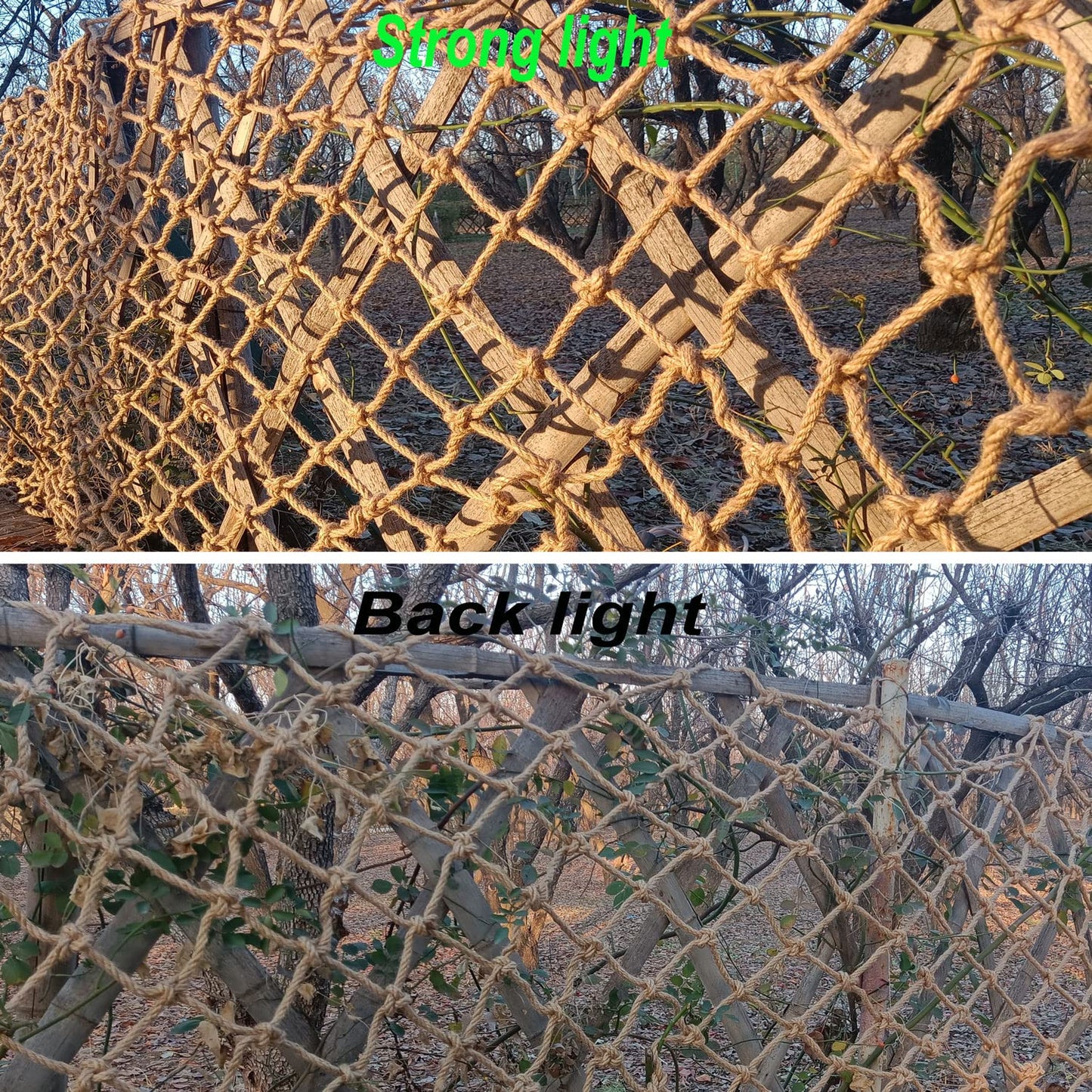 KACQIYT Children Safety Net, Climbing Net, Stair Balcony Fall Protection Net Partition Ceiling Net Playground Safety Net Obstacle Protection Garden Fence Net Decorative Hemp Rope Net Indoor and Outdoor