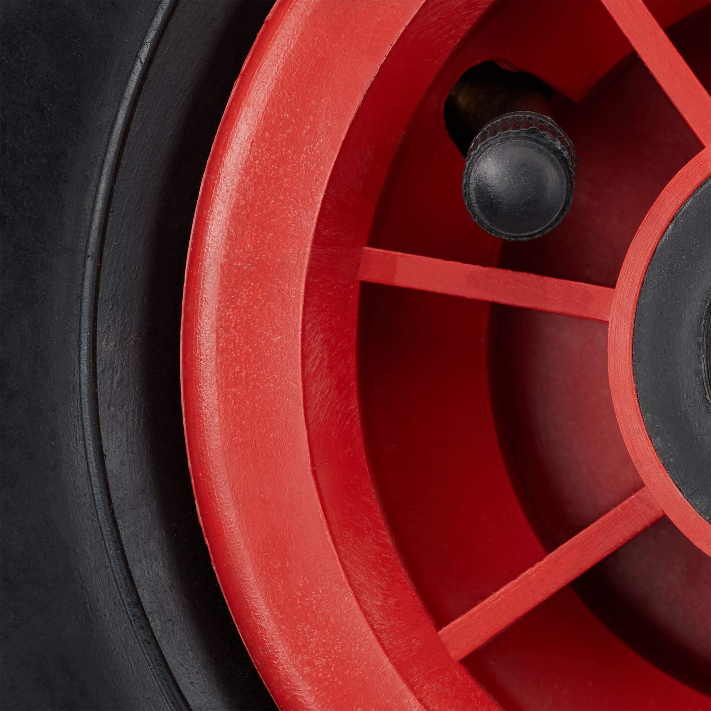 4 x hand truck wheel, 3.00-4, air-filled, spare wheel with plastic rim, 260x85mm, Ø axle 25mm, complete wheel, black-red