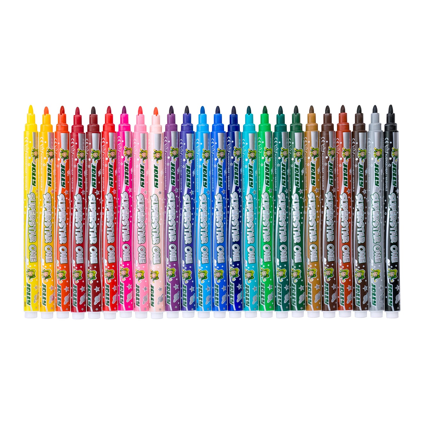 JOLLY Superstar ONE Fiber Pen High-quality felt-tip pen Washable 24 pieces in cardboard box 4445-0030 24 Fiber Pens