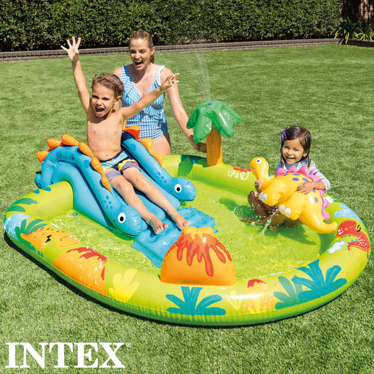 Intex 57166NP Playcenter Small Dino Dinosaur Inflatable Play Field, Multicolor