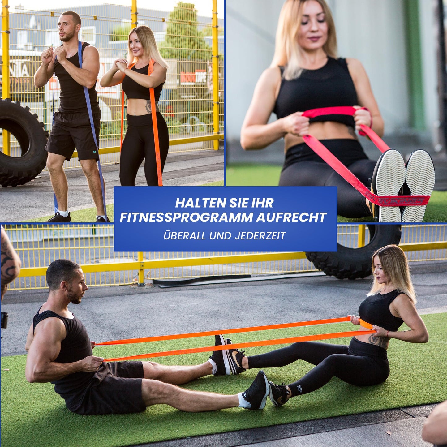 ActiveVikings® Pull-Up Fabric Fitness Bands - Perfect for Muscle Building - Fitness Band Chin-Up Bands Resistance Bands