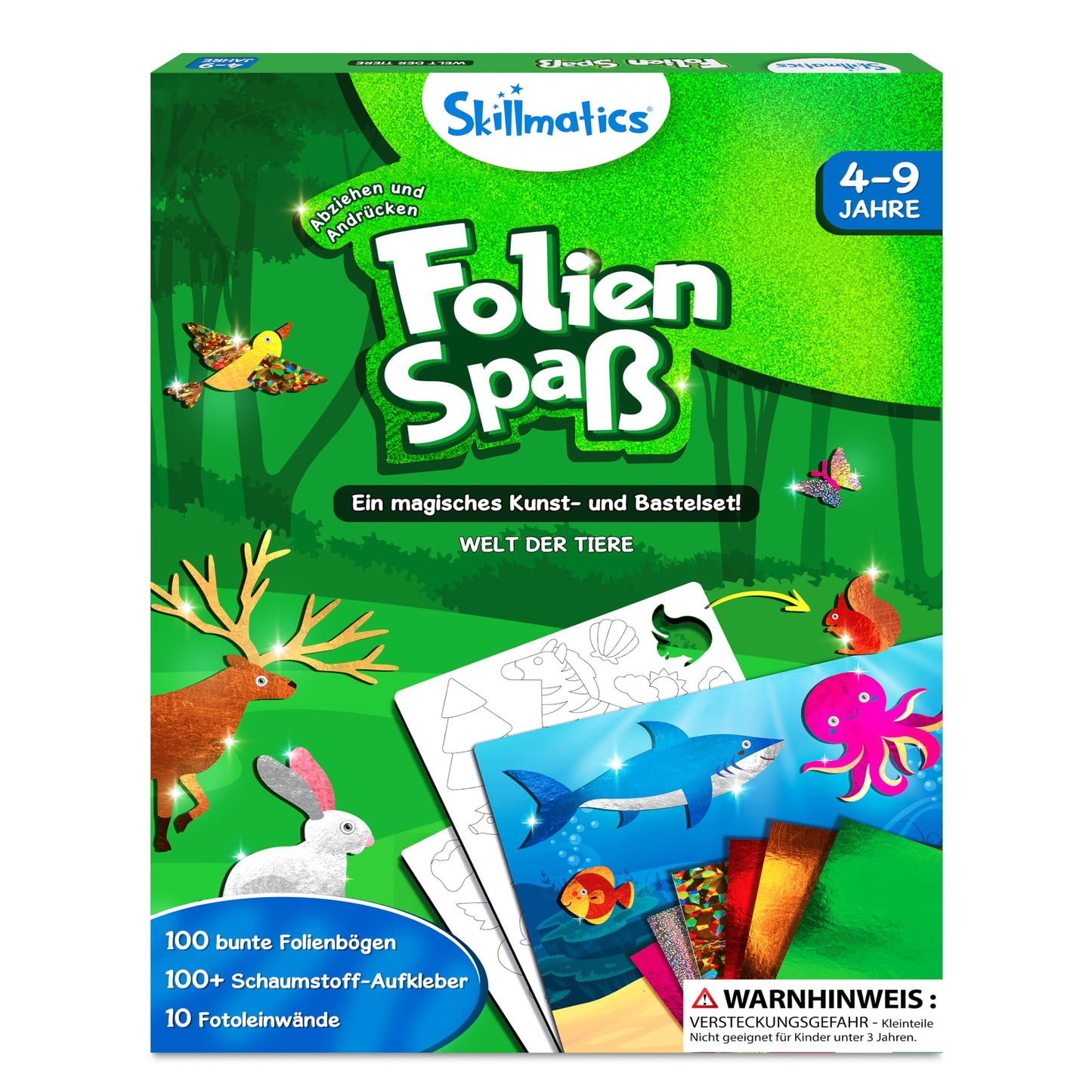 Skillmatics Art & Craft Activity - Foil Fun Animals, Mess-free art for kids, Craft kits, DIY activity, Gifts for 4 to 9 years
