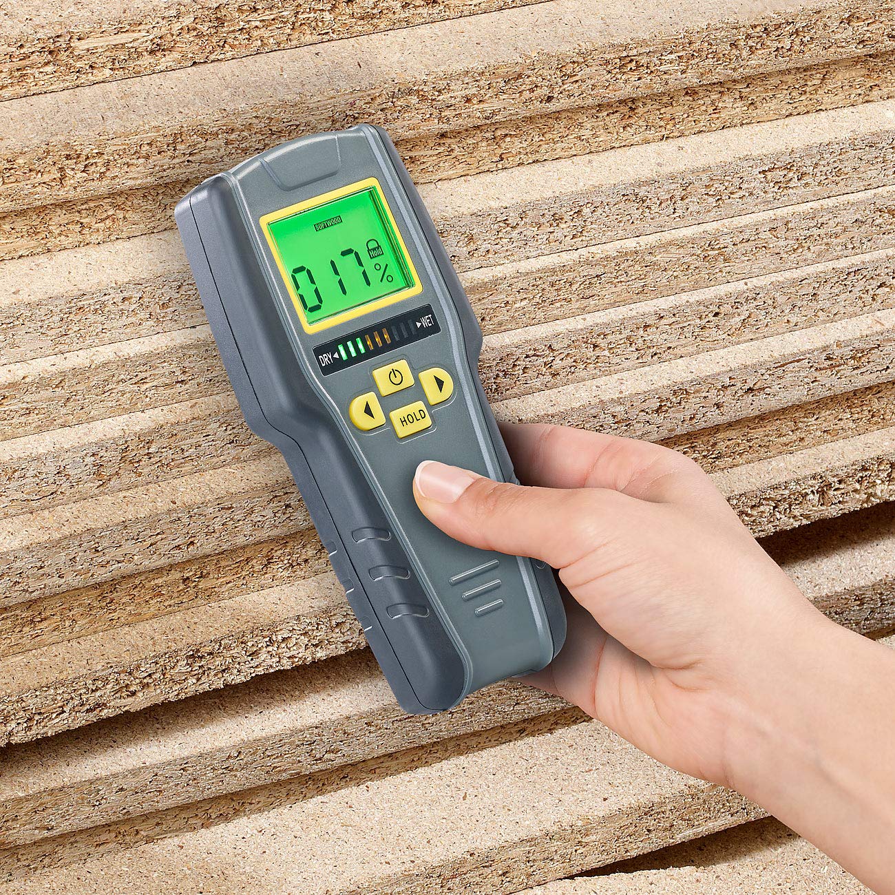 AGT Moisture Meter: Digital 4in1 Moisture Detector with Non-Invasive Measurement, LCD (Moisture Detector, Moisture Meter, Professional Device, Wood Moisture)