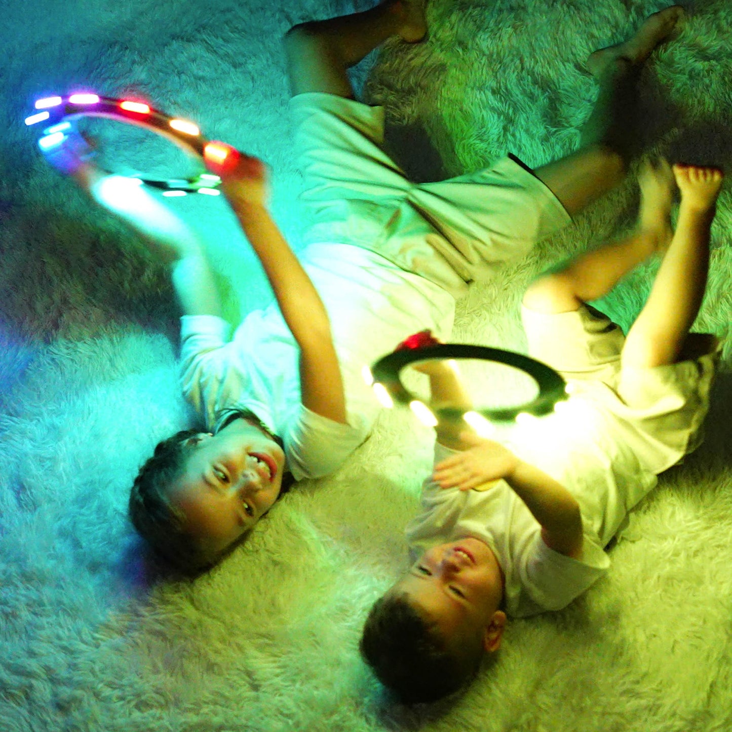TOSY Flying Ring - 16 million RGB colors, bright, automatic lighting, safe, waterproof, lightweight Frisbee, birthday, Easter, Christmas gift for kids, 2-pack