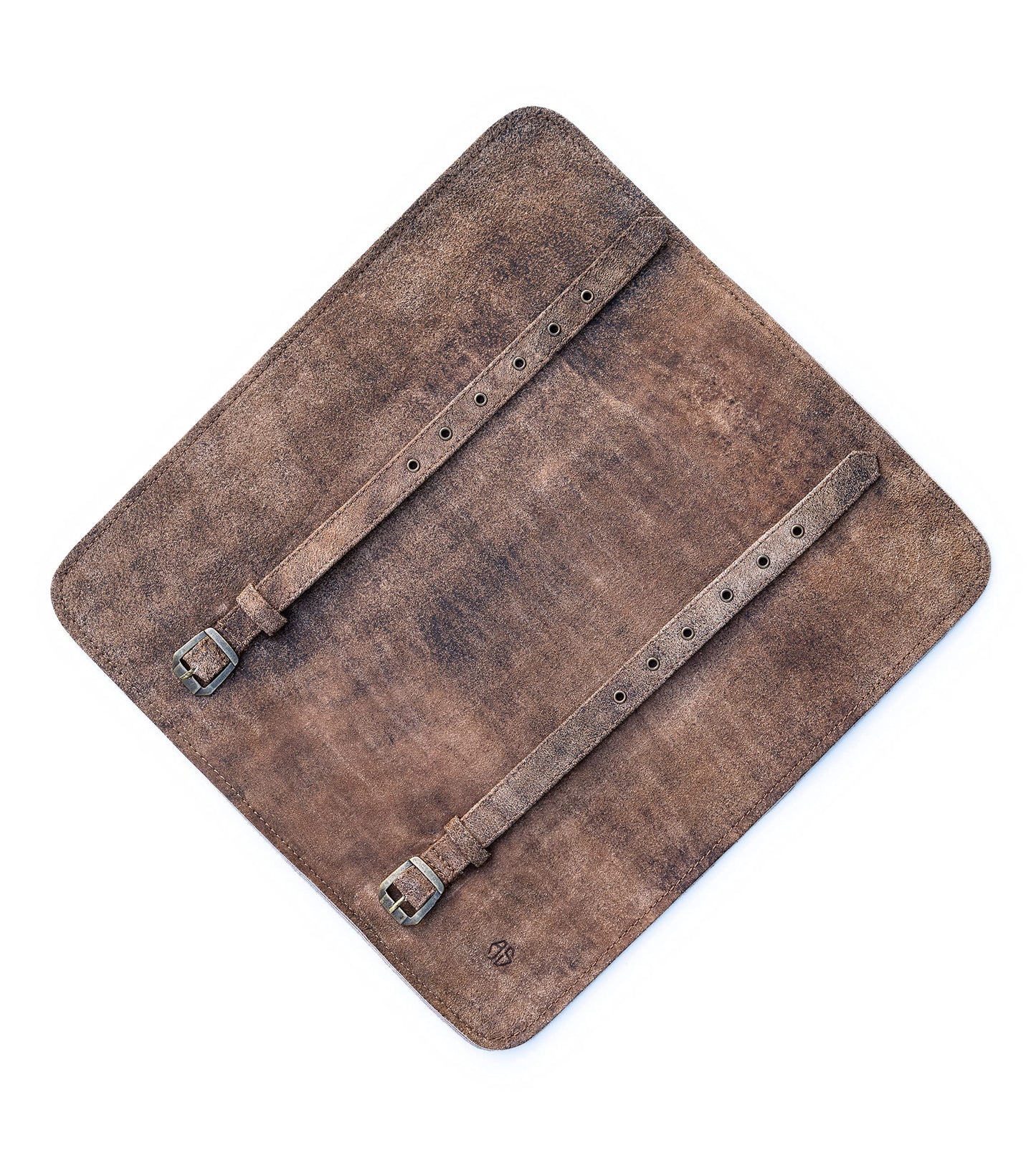 Angus Stoke chef knife bag in leather - Genuine leather large chef knife roll - Knife bag for secure storage - Chef bag Sam (Brown-Antique)