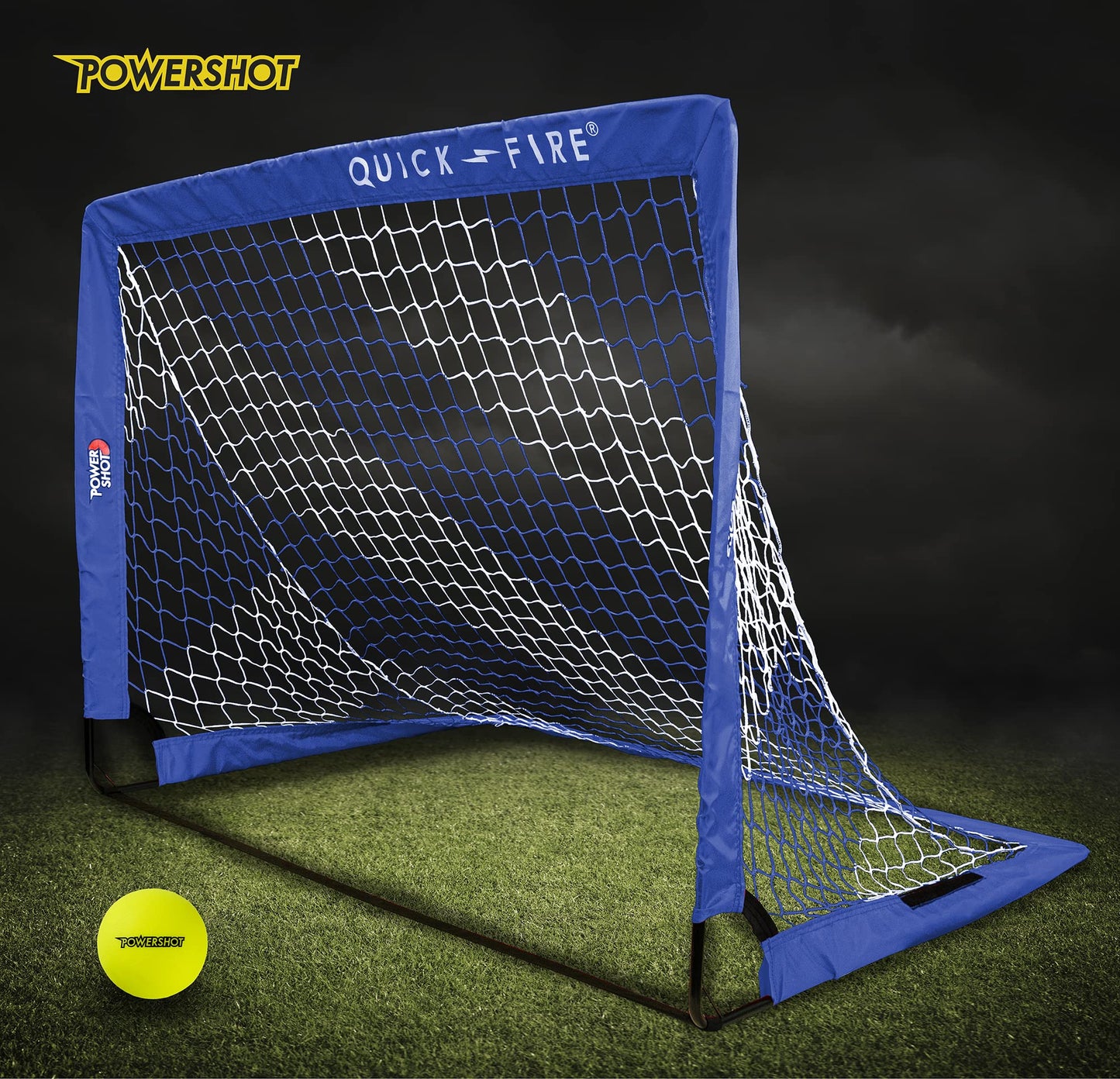 POWERSHOT Soccer Goal Pop up - 2 sizes and 3 colors to choose from - Set of 2 - foldable garden soccer goal for kids (Blue/White, 180 x 120cm)