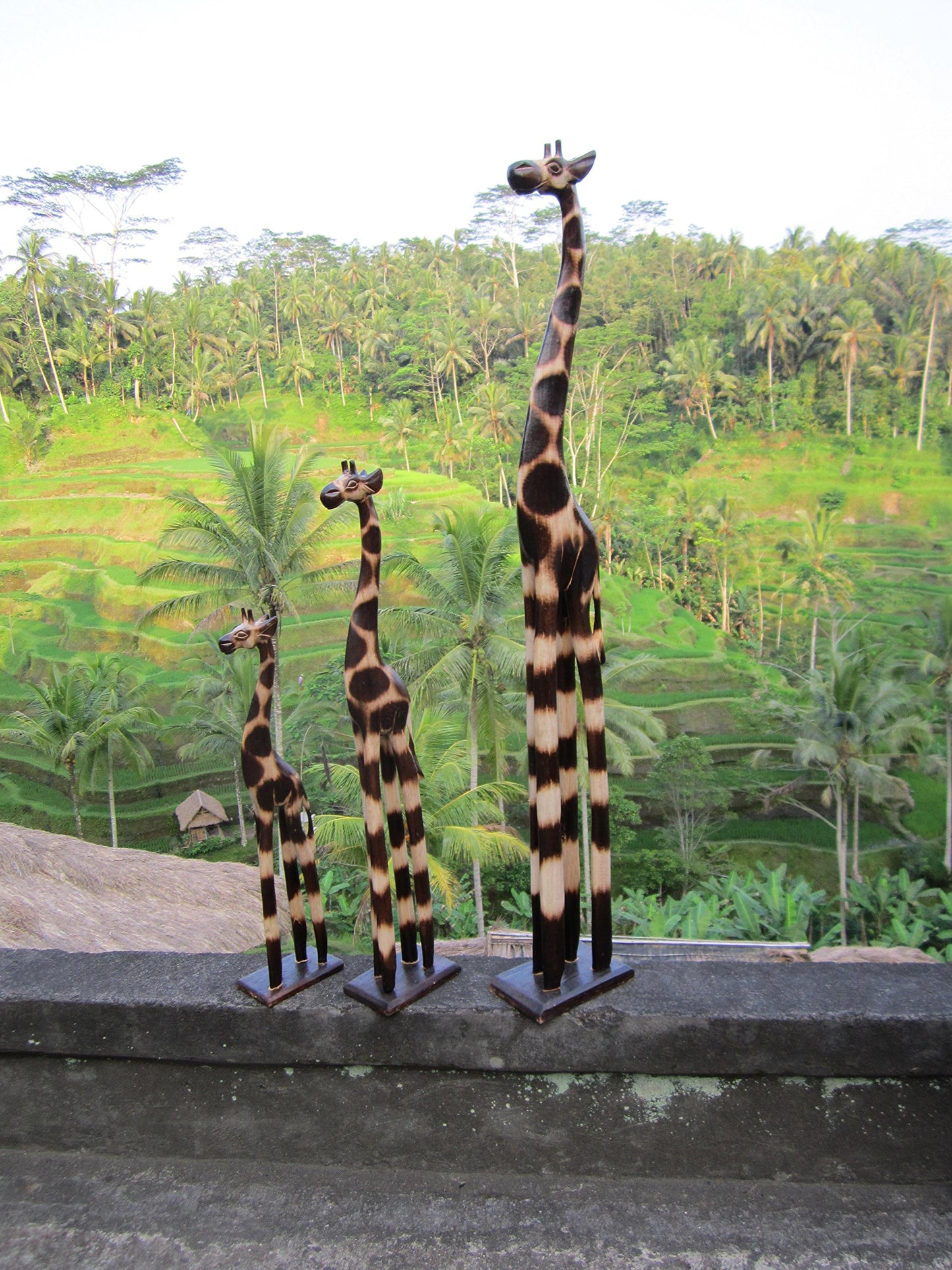 3 piece set 150cm 40cm 30cm wood wooden giraffe family wooden giraffe Africa style GH