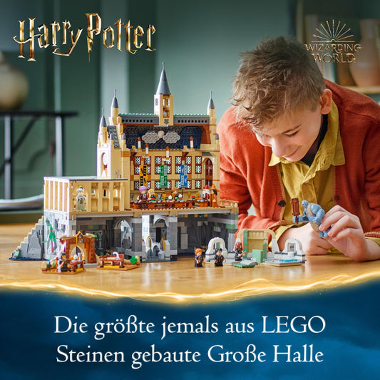 LEGO Harry Potter Hogwarts Castle: The Great Hall, wizard collectible toy with 11 minifigures including Hermione Granger, magical gift for boys and girls 76435