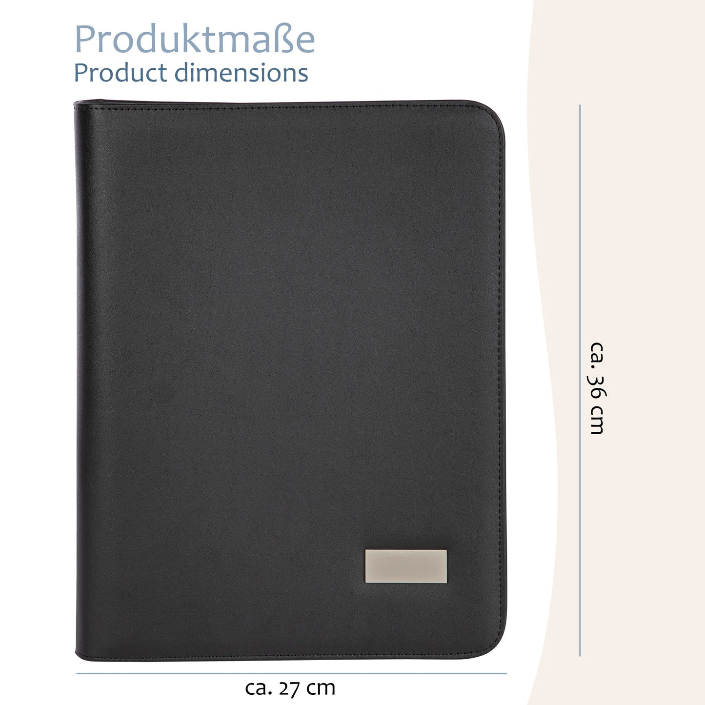 ONVAYA® conference folder A4 | black | document folder | business folder | writing pad with notepad | durable faux leather | document holder