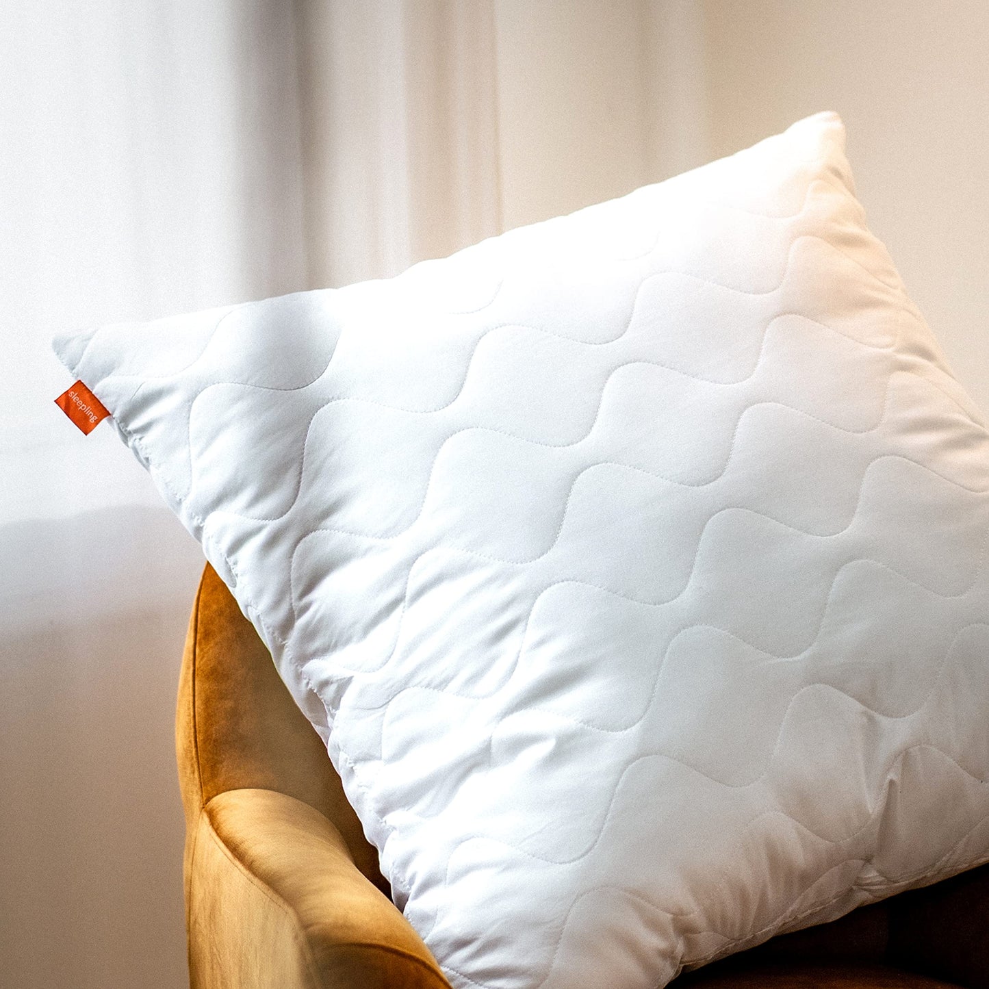 Sleeping pillow 60x80 cm, hypoallergenic, washable, Made in EU, Ökotex, large sleep pillow 60 x 80, bed pillow, pillow, Basic 100
