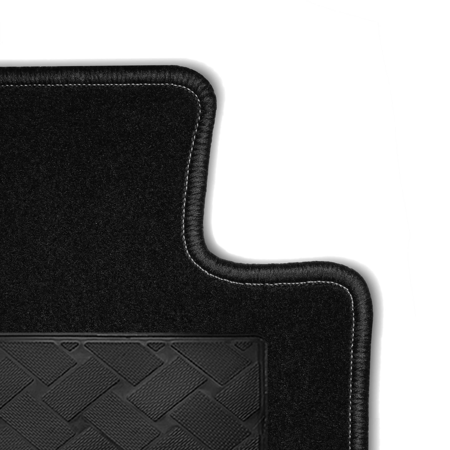 Bear-AFC car floor mats ideal for VW Tiguan AD1 from 2016, car carpets needle felt black, edge stitching black, plastic step protection, set of 4 pieces, VW60850