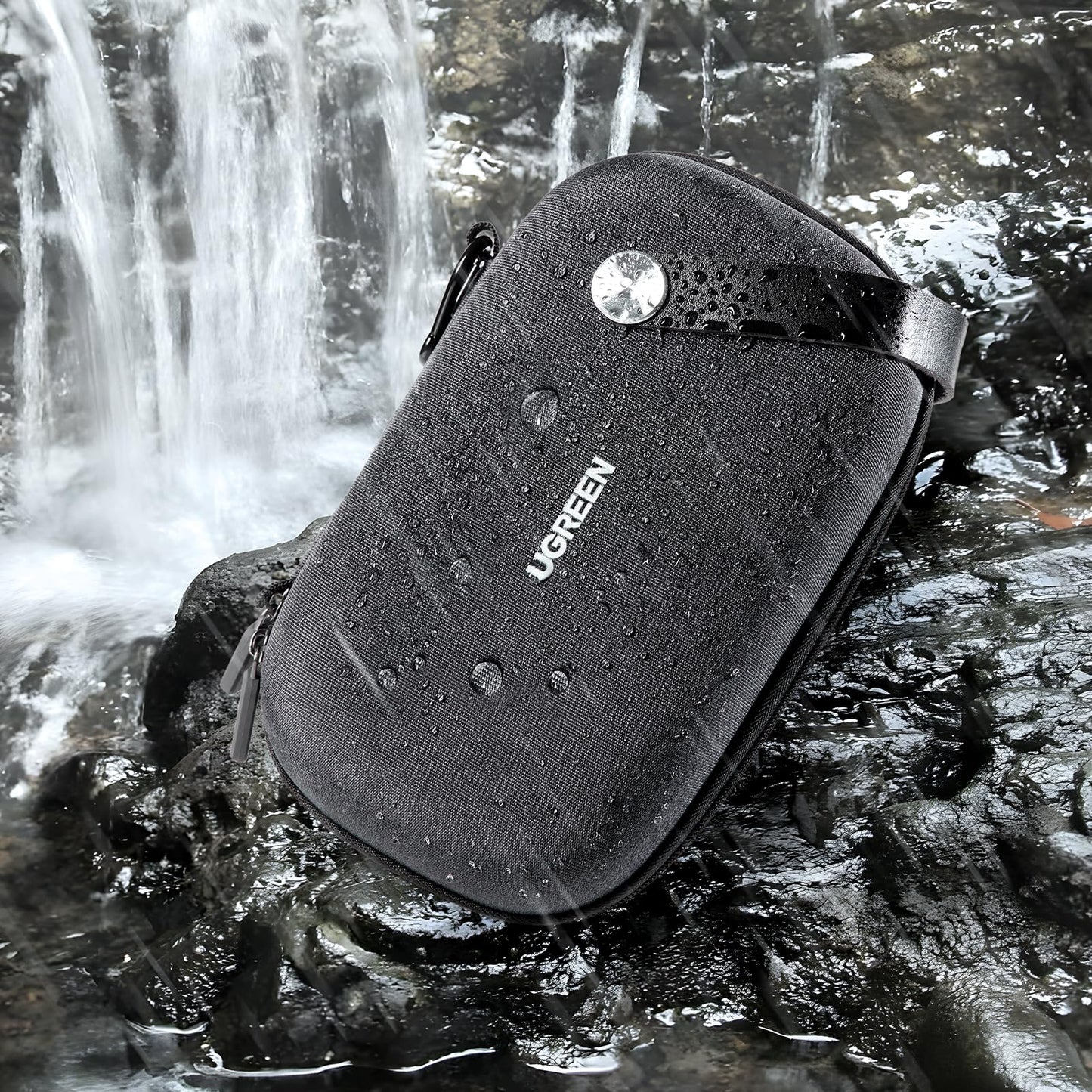 UGREEN Case Electronic Cable Bag Electronics Organizer Travel Case Pouch for chargers, hard drives, accessories, cables, USB drives, SD cards, USB hubs, camera equipment (Black)