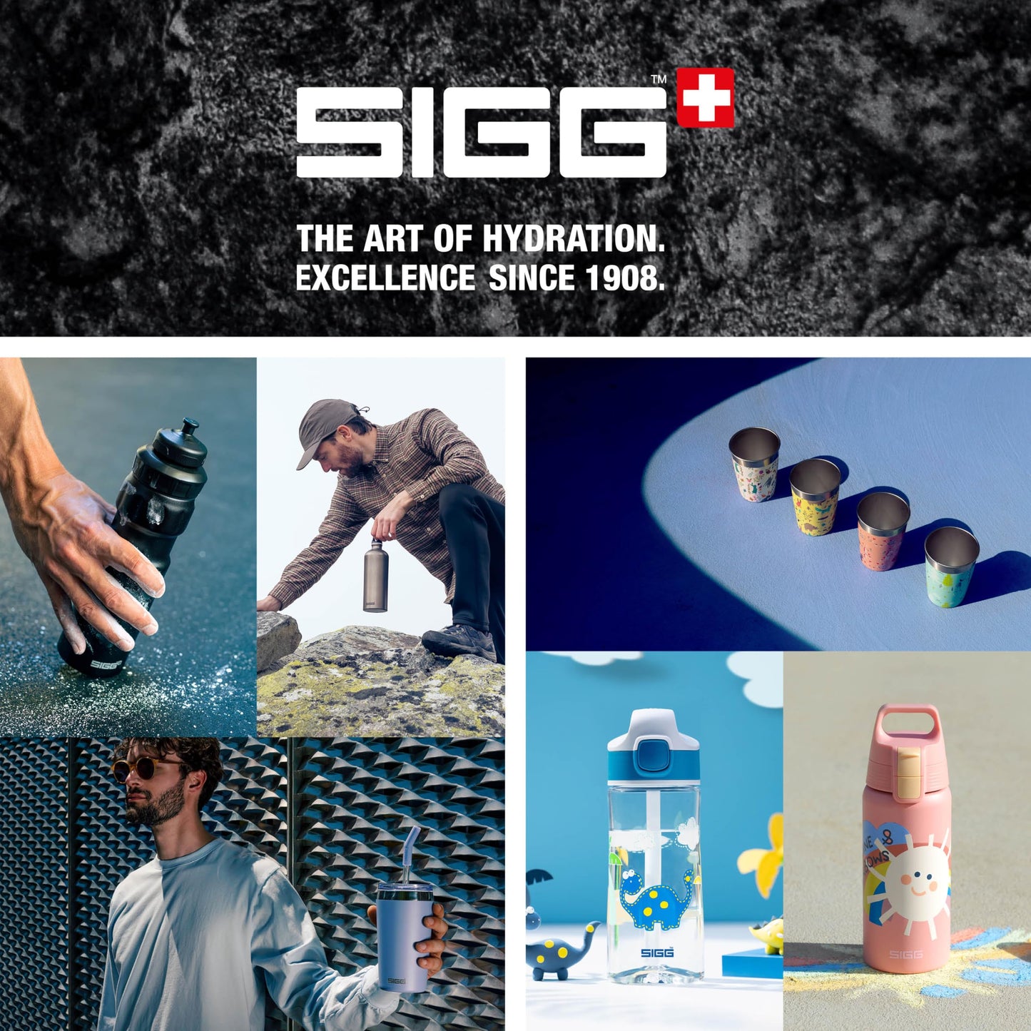 SIGG Shield One Space Kids Water Bottle (0.5 L), stainless steel bottle with leak-proof lid, one-handed operation for easy drinking.