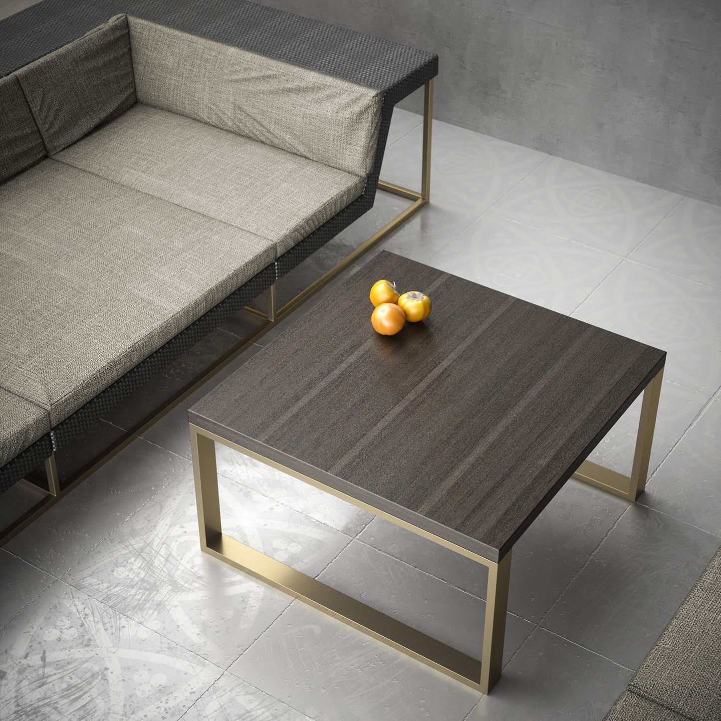 Sossai® coffee table legs made of steel (powder coated) | CKK1 | Color: Gold | Width 65 cm x Height 40 cm | 2 pieces (pair) | Design table legs