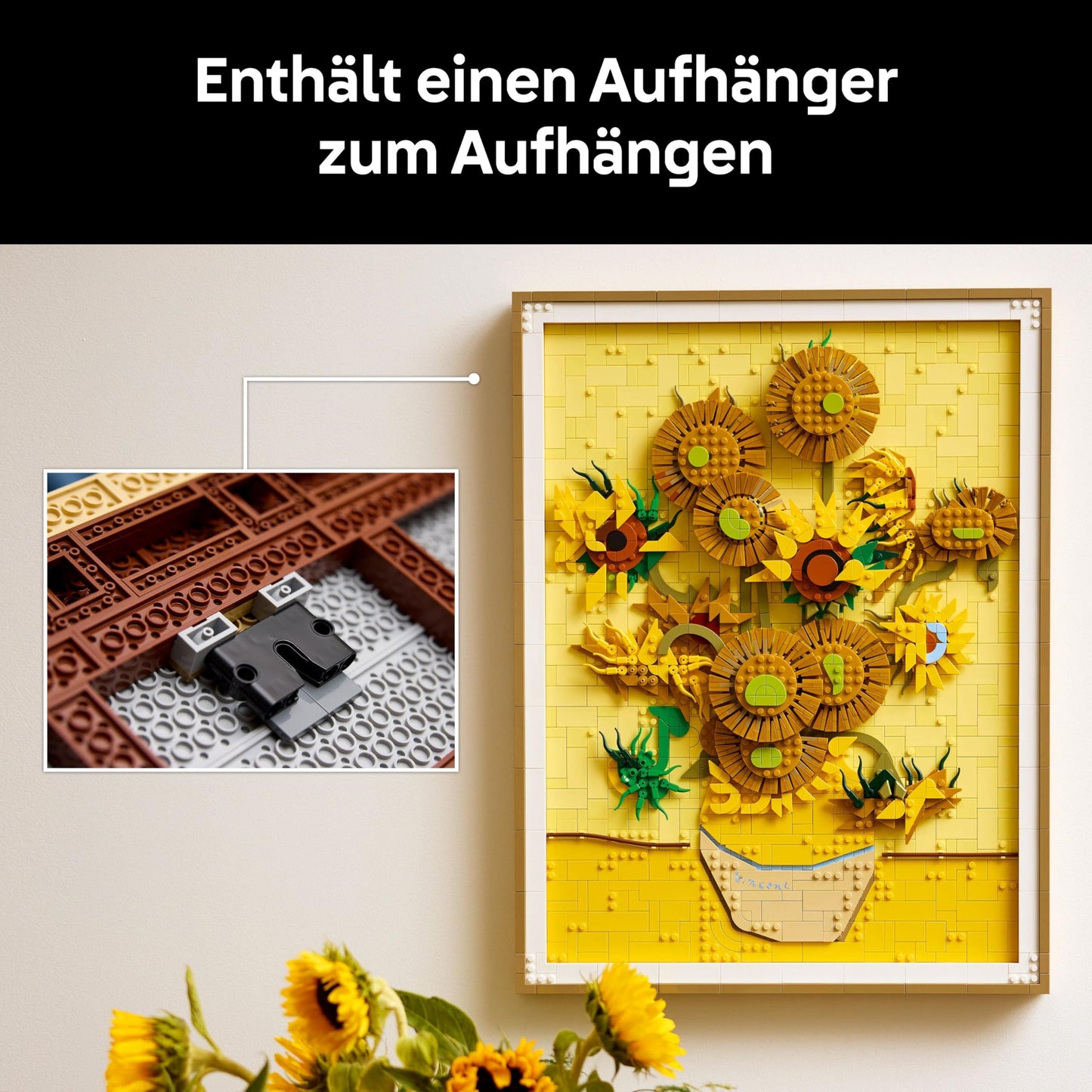 LEGO Art Vincent Van Gogh - Sunflowers - 3D flower painting with movable petals - Decor for living room or office - Building kit for adults - Creative gift idea for men & women 31215