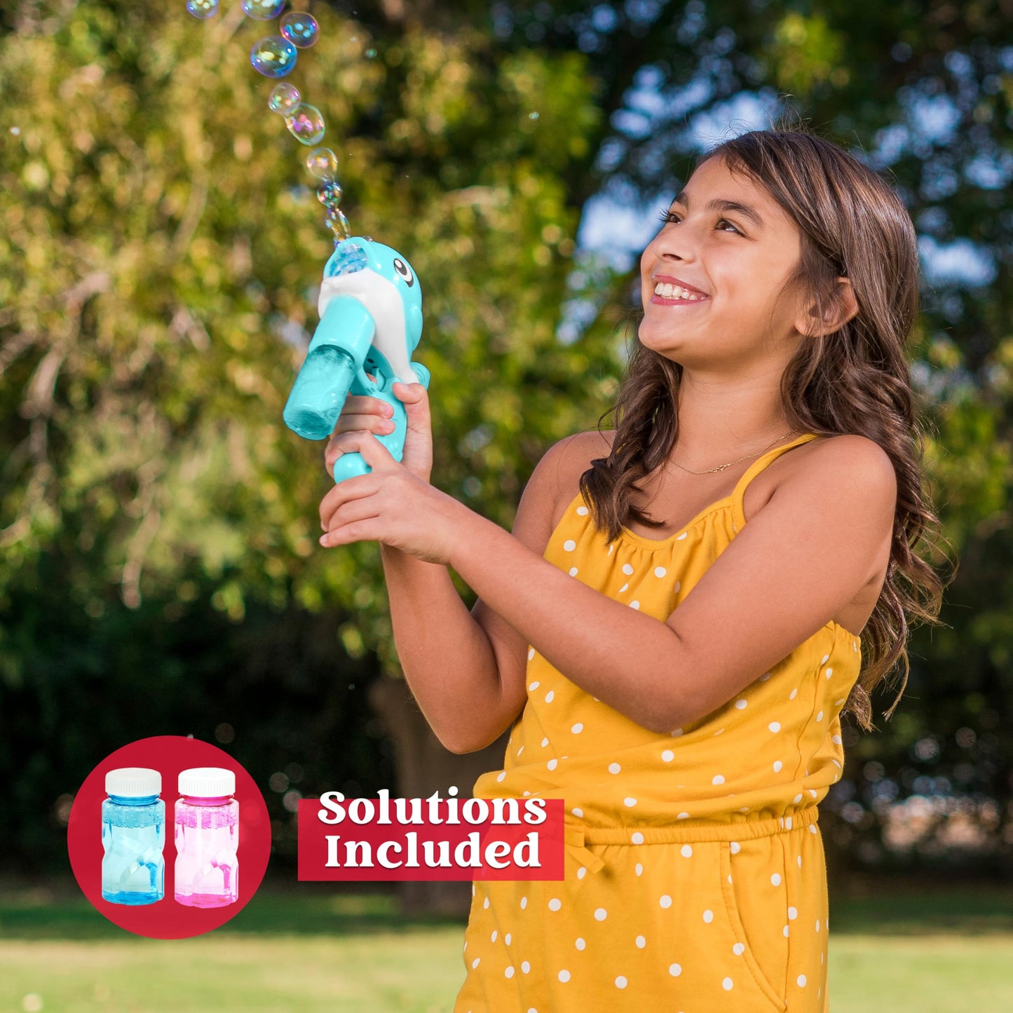 JOYIN 2 Bubble Guns, Whale Bubble Guns for Kids, LED Bubble Gun with 4 Bubble Solution, Bubble Gun with Batteries, Outdoor Toy