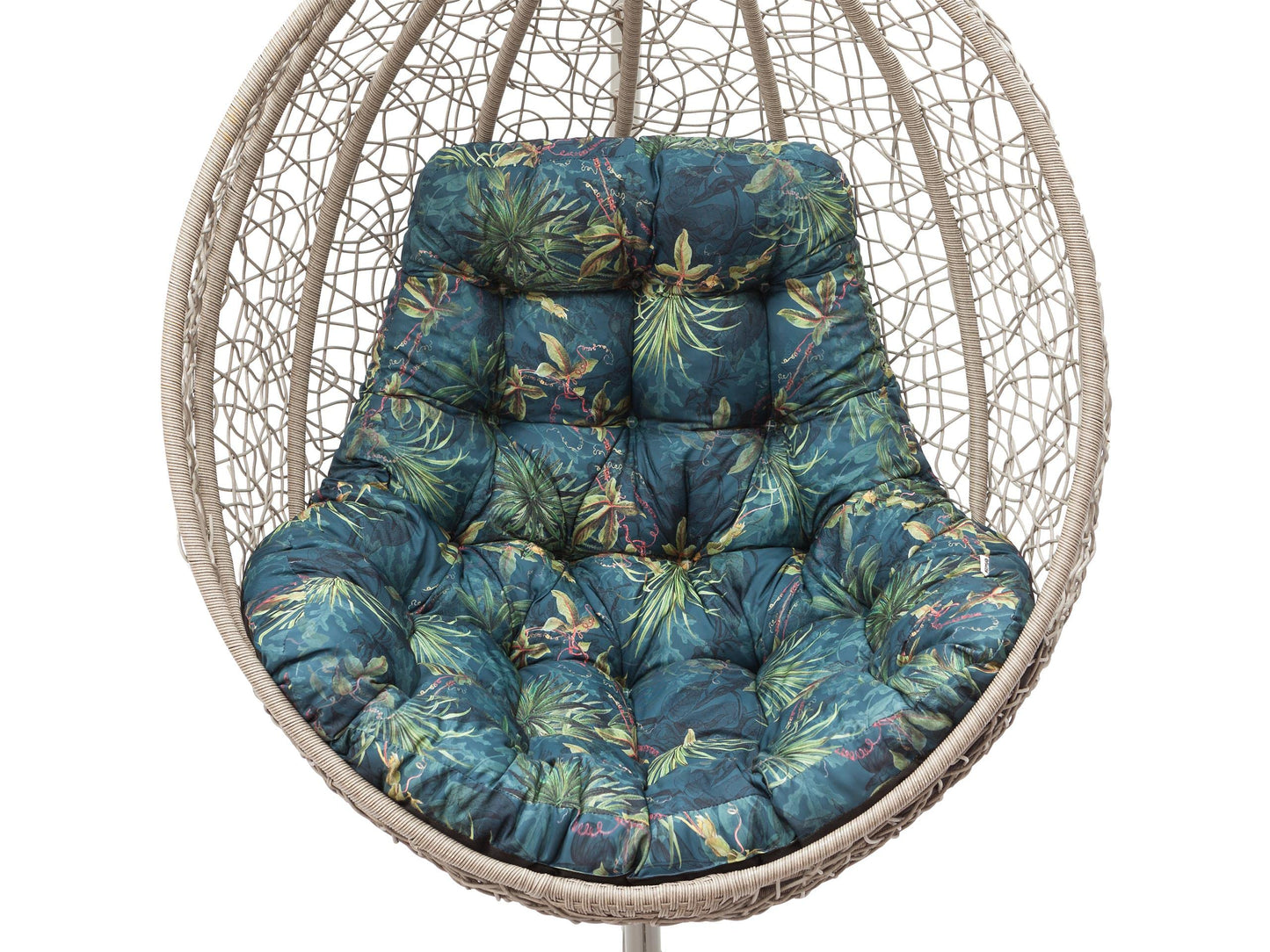 PillowPrim Hanging chair cushion, for polyrattan/rattan hanging swing, cushion, hanging basket, swing basket, back cushion in the color Green Grass.