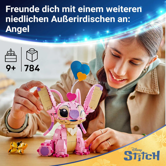 LEGO | Disney Angel - Lilo & Stitch Toy - Buildable playset with 3 heart balloons & 1 butterfly - Creative decoration - Gift for girls, boys ages 9+ and adult fans - 43257