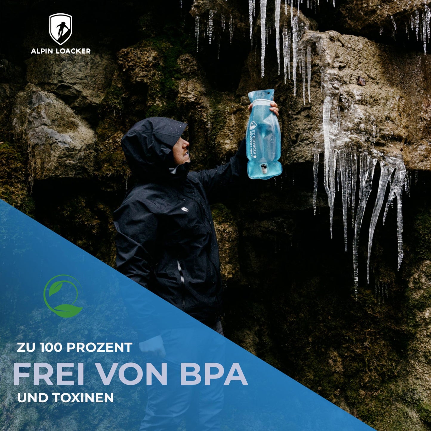 ALPIN LOACKER Outdoor hydration bladder with hose for sports and outdoor activities I super lightweight water bladder and drinking bag for hiking I BPA free hydration system, 2l