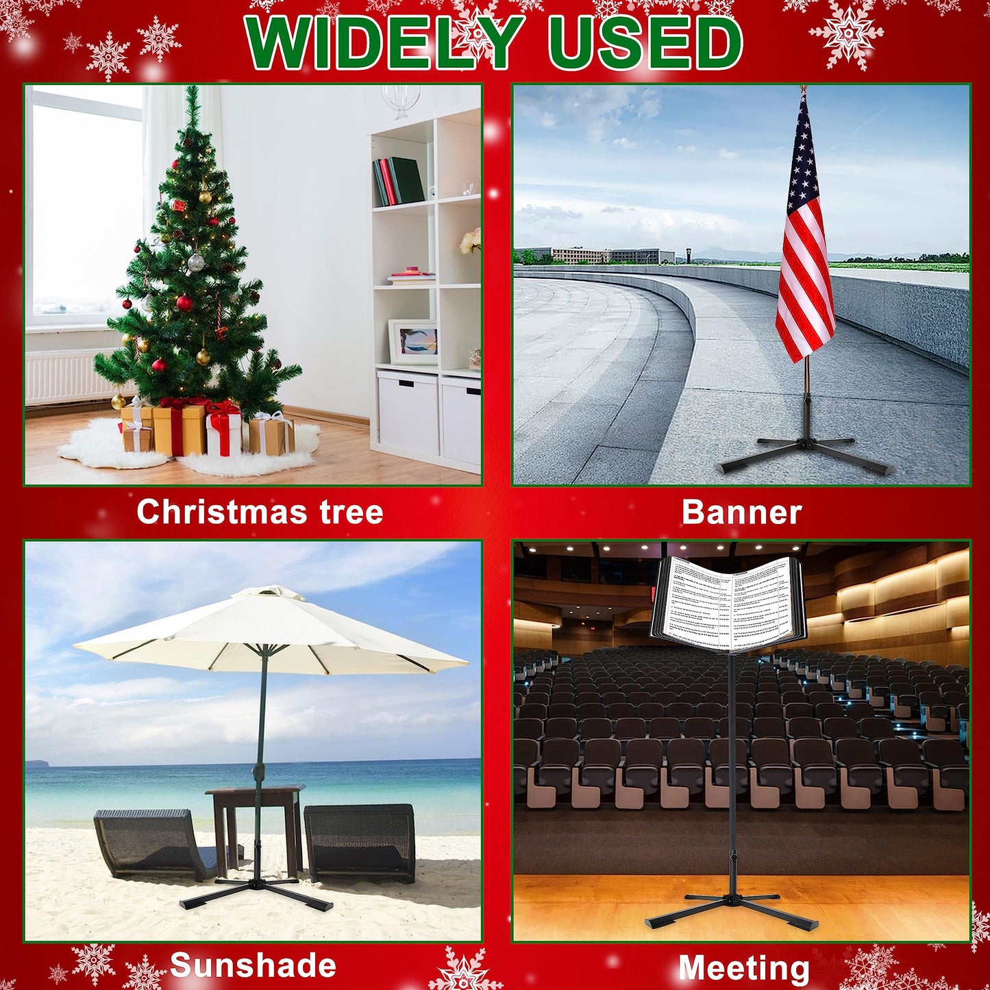 Metal Christmas tree stand, 3 sizes in diameter, universal artificial tree holder for 60 to 280cm, sturdy tree base, foldable stand for tree up to 50kg.