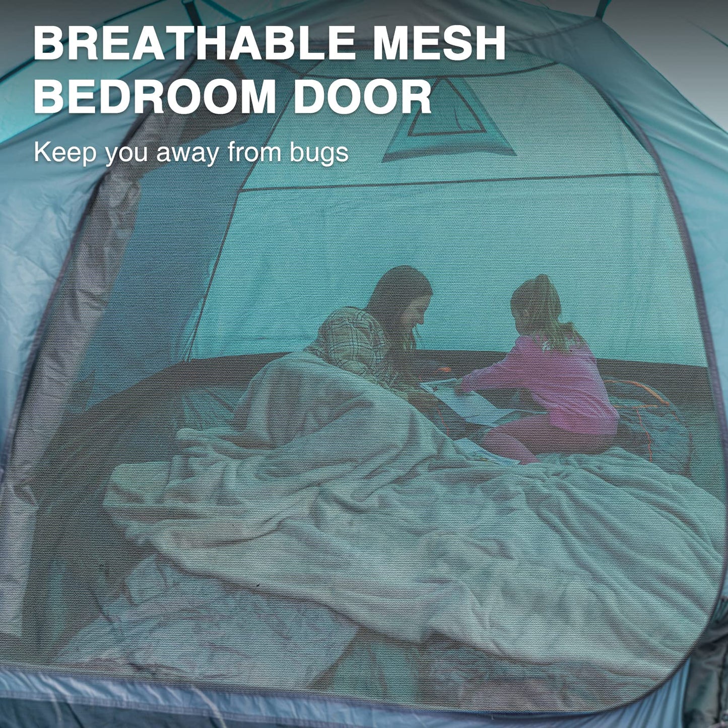 Portal tent for 3-4 people camping, waterproof with 4000mm dome tent and vestibule. Family tent, festival tent for camping, travel, garden.