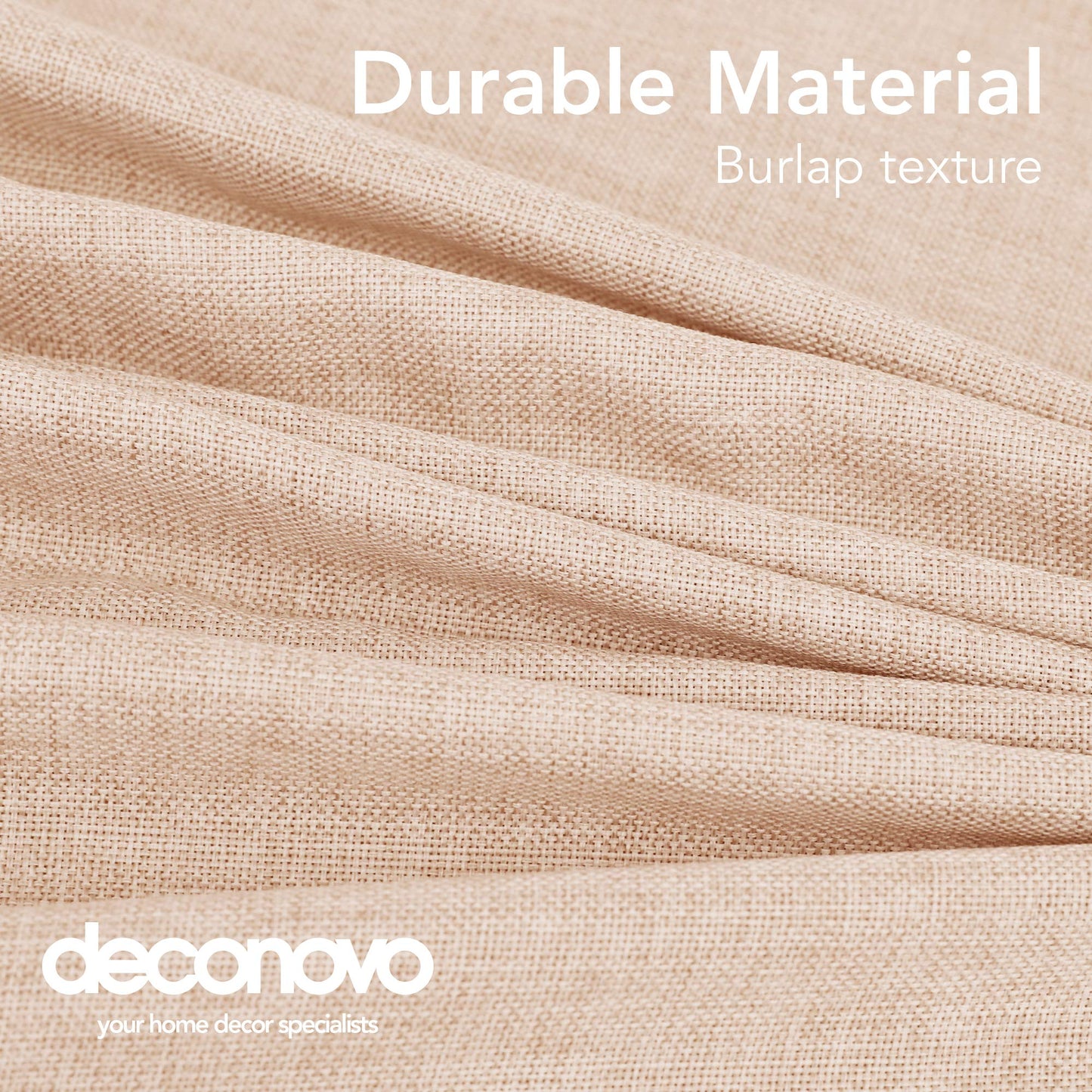 Deconovo Water Resistant Tablecloth with Lotus Effect, Linen Look Table Cover, Round, 140cm, Light Pink, 1 Piece