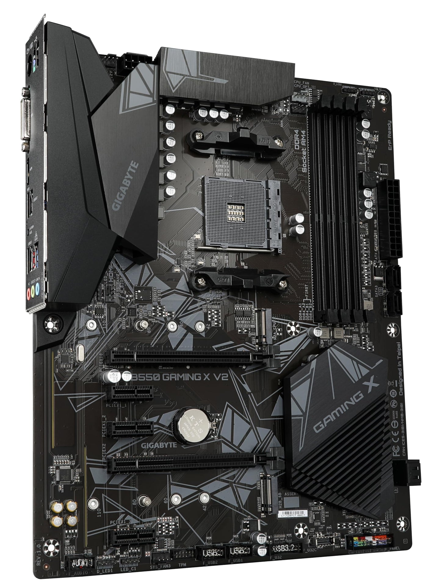 GIGABYTE B550 Gaming X V2 Motherboard - AMD Ryzen 5000 CPUs, 10+3 phase VRM, up to 4733 MHz DDR4, 1xPCIe 4.0 + 1xPCIe 3.0 M.2, 1GbE LAN, USB 3.2 Gen 2.