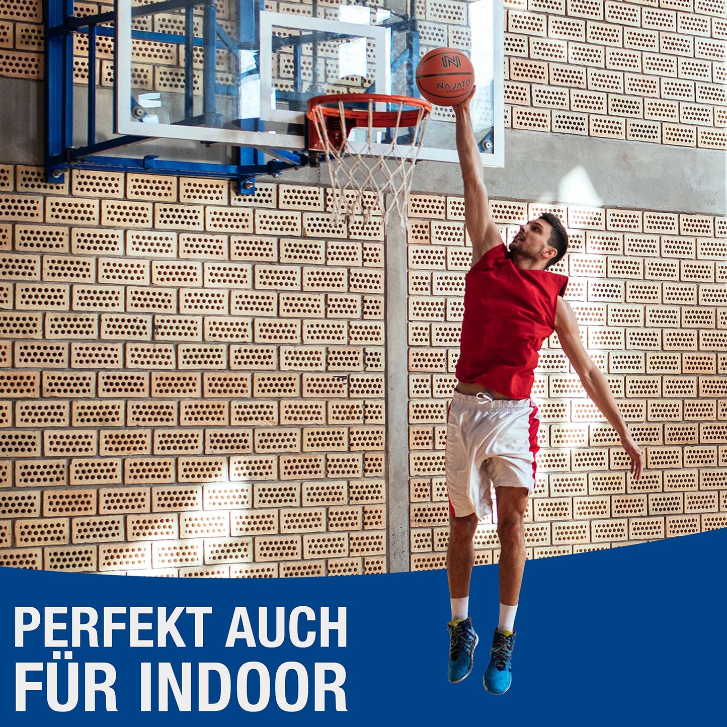 NAJATO Sports Basketball - Size 7 basketball including ball pump - For outdoor & indoor use