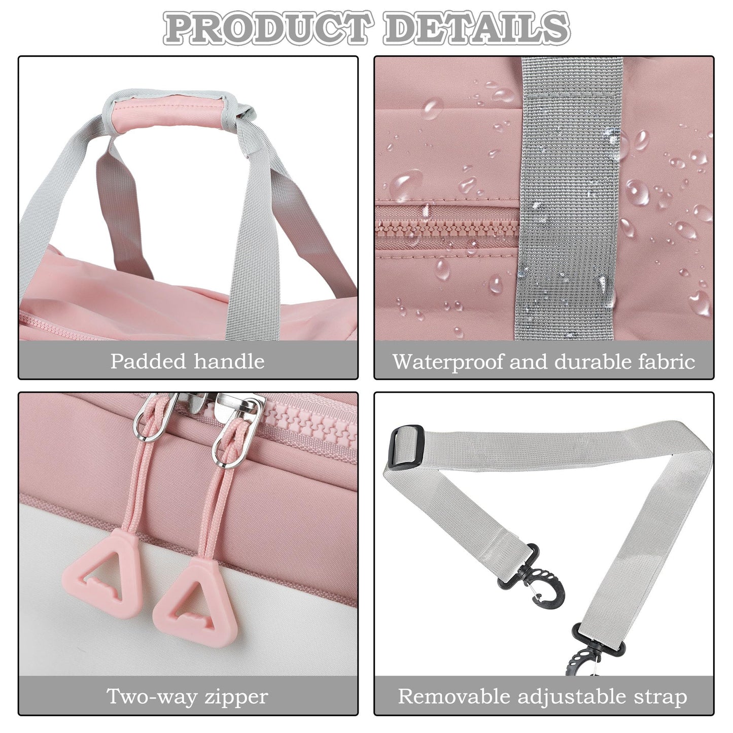 Sports bag for men and women, pink, fashionable.