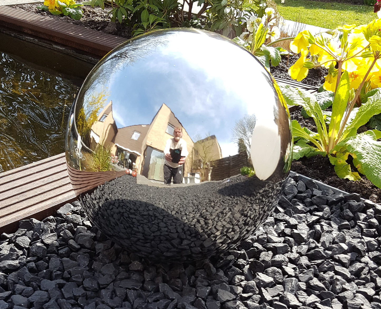 Jürgen Bocker Garden Ambience stainless steel decoration ball 35 cm polished stainless steel ball