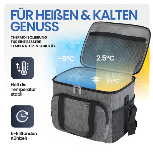 HERO-WORK Cooler Bag Large foldable - Insulated cooler box thermal bag leak-proof & waterproof - Picnic lunch bag, breakfast bag, thermal bag, insulated bag