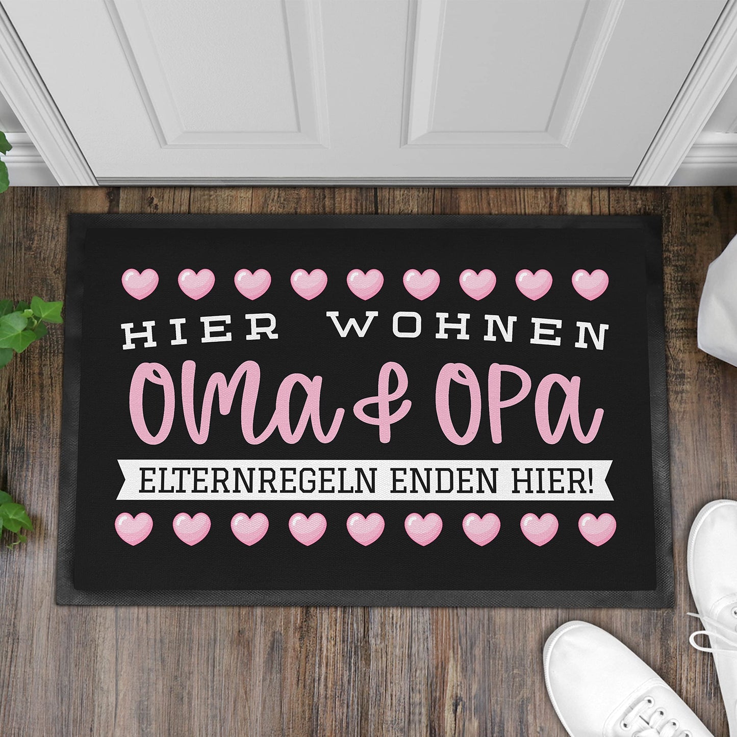 Trendation - Grandma and Grandpa Doormat Gift, Here End Parents' Rules Grandparents Dirt Trap Mat 60x40 cm
