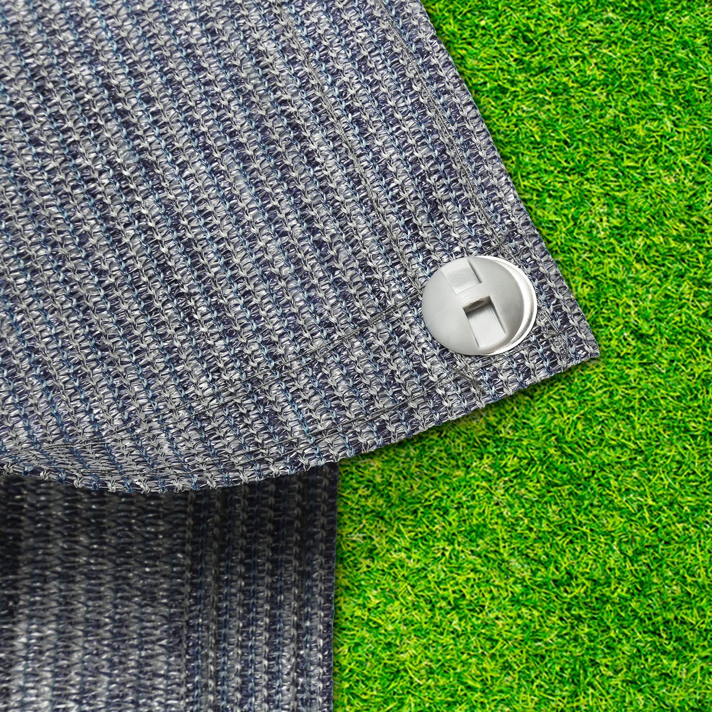 Vigevee awning carpet, tent floor for camping, breathable non-slip, washable, tent carpet with 13 pegs and carrying bag, Grey Blue, 200x200cm